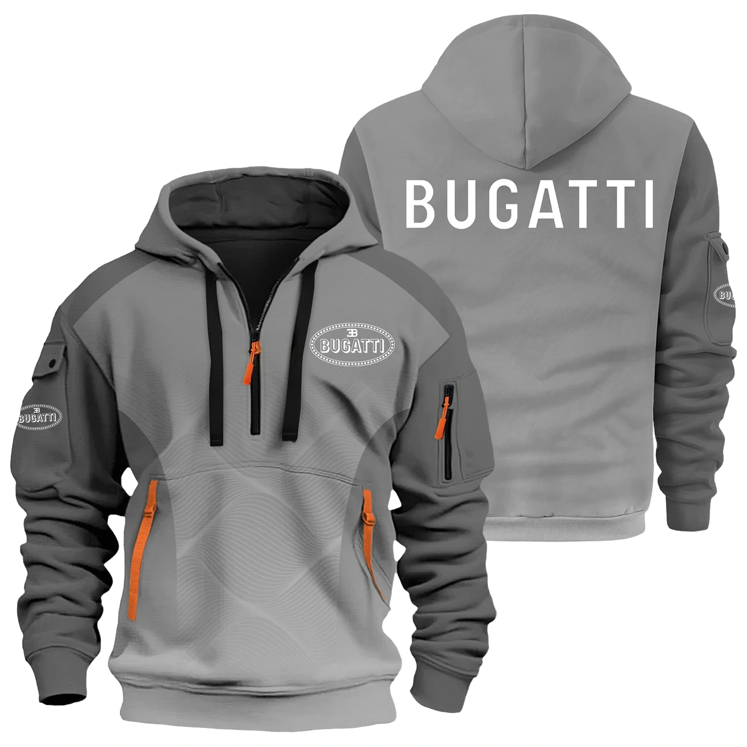 Bugatti Exclusive Logo Half Zipper Hoodie OUFAHHZ3D081905BGZ – Bugatti Hoodie