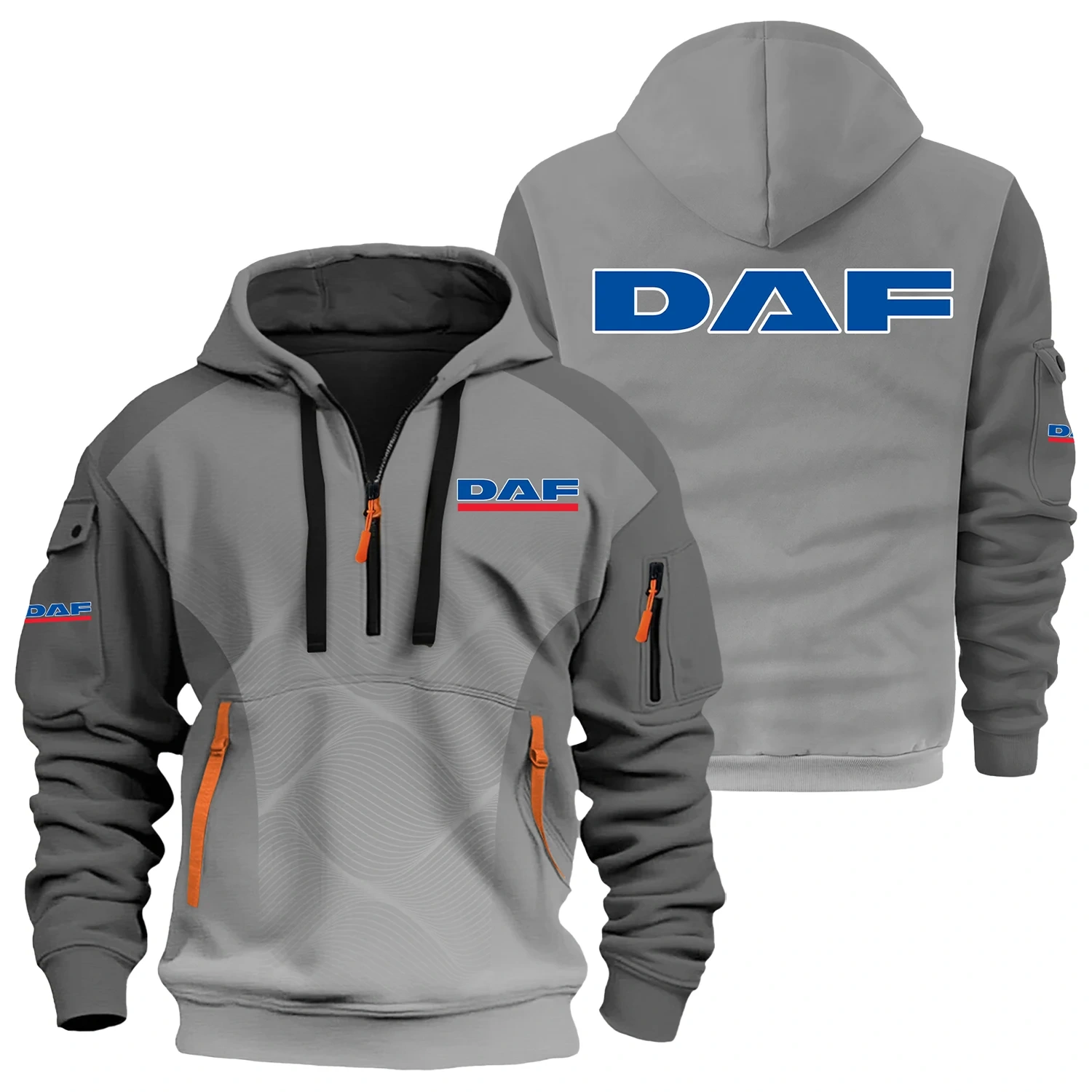 DAF Trucks Exclusive Logo Half Zipper Hoodie OUFAHHZ3D081905DAZ – DAF Trucks Hoodie