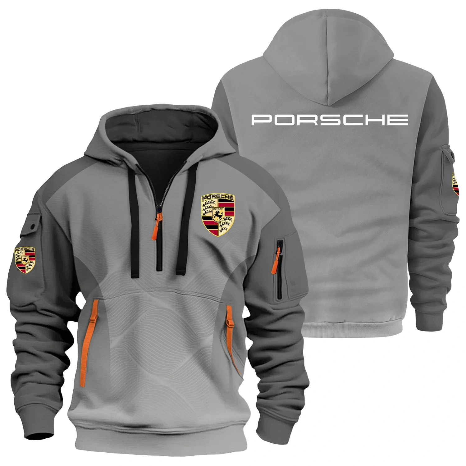 Porsche Exclusive Logo Half Zipper Hoodie OUFAHHZ3D081905POSZ – Porsche Hoodie