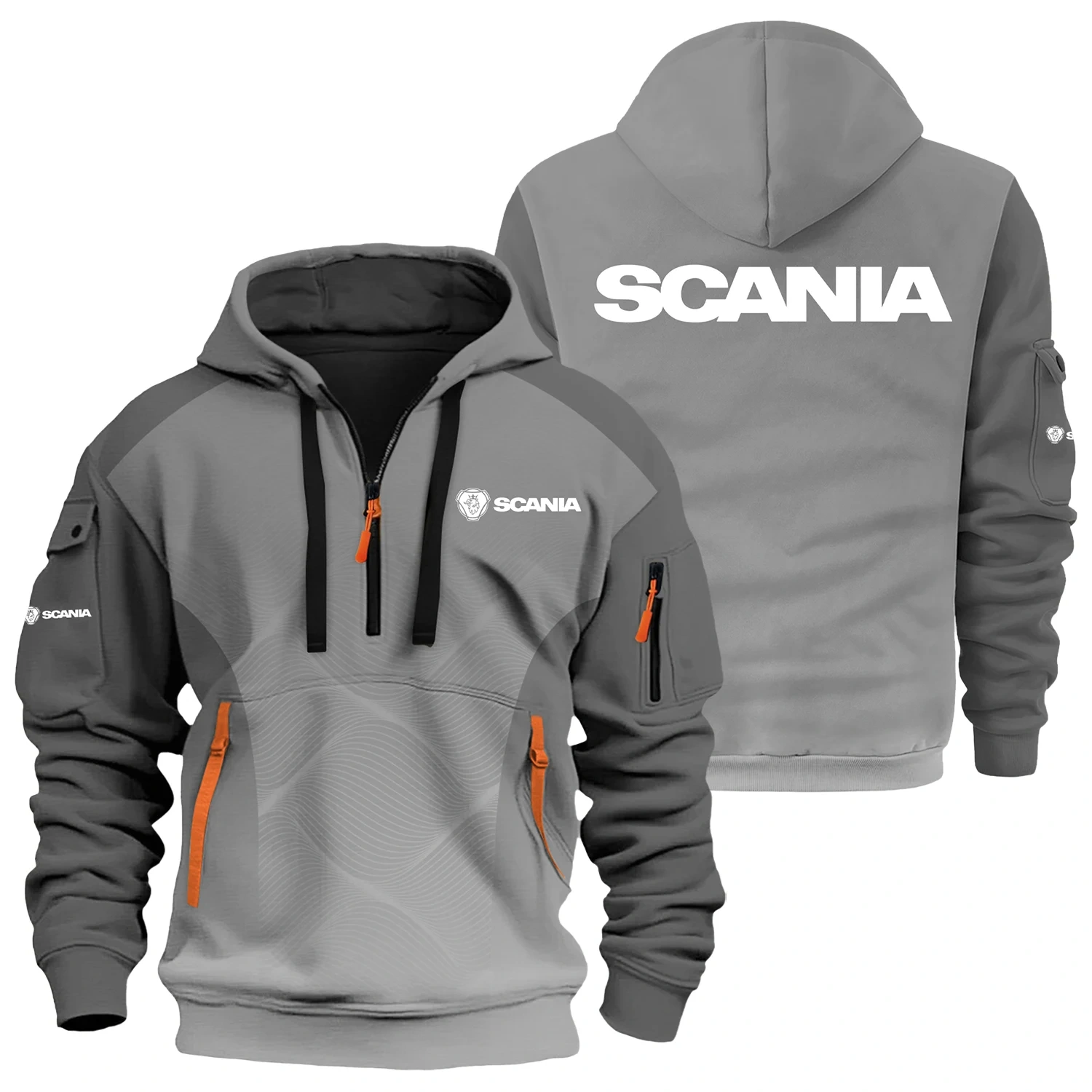 Scania Exclusive Logo Half Zipper Hoodie OUFAHHZ3D081905SCZ – Scania Hoodie