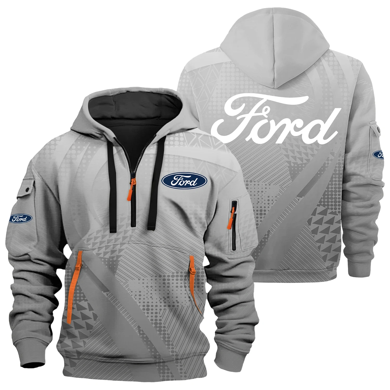 Ford Exclusive Logo Half Zipper Hoodie OUFAHHZ3D081907F1Z – Ford Hoodie
