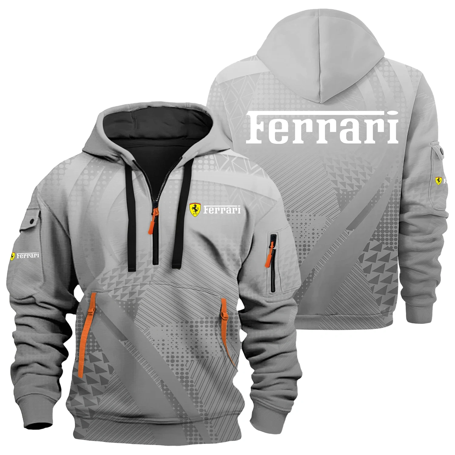 Ferrari Exclusive Logo Half Zipper Hoodie OUFAHHZ3D081907FIZ – Ferrari Hoodie