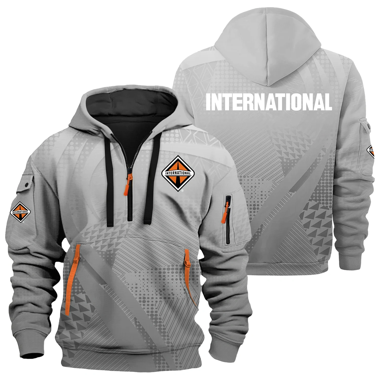International Trucks Exclusive Logo Half Zipper Hoodie OUFAHHZ3D081907INZ – International Trucks Hoodie