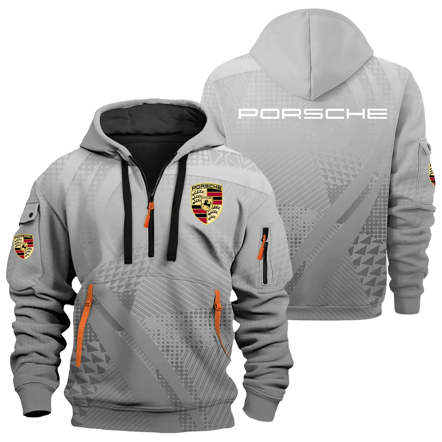 Porsche Exclusive Logo Half Zipper Hoodie OUFAHHZ3D081907POSZ – Porsche Hoodie