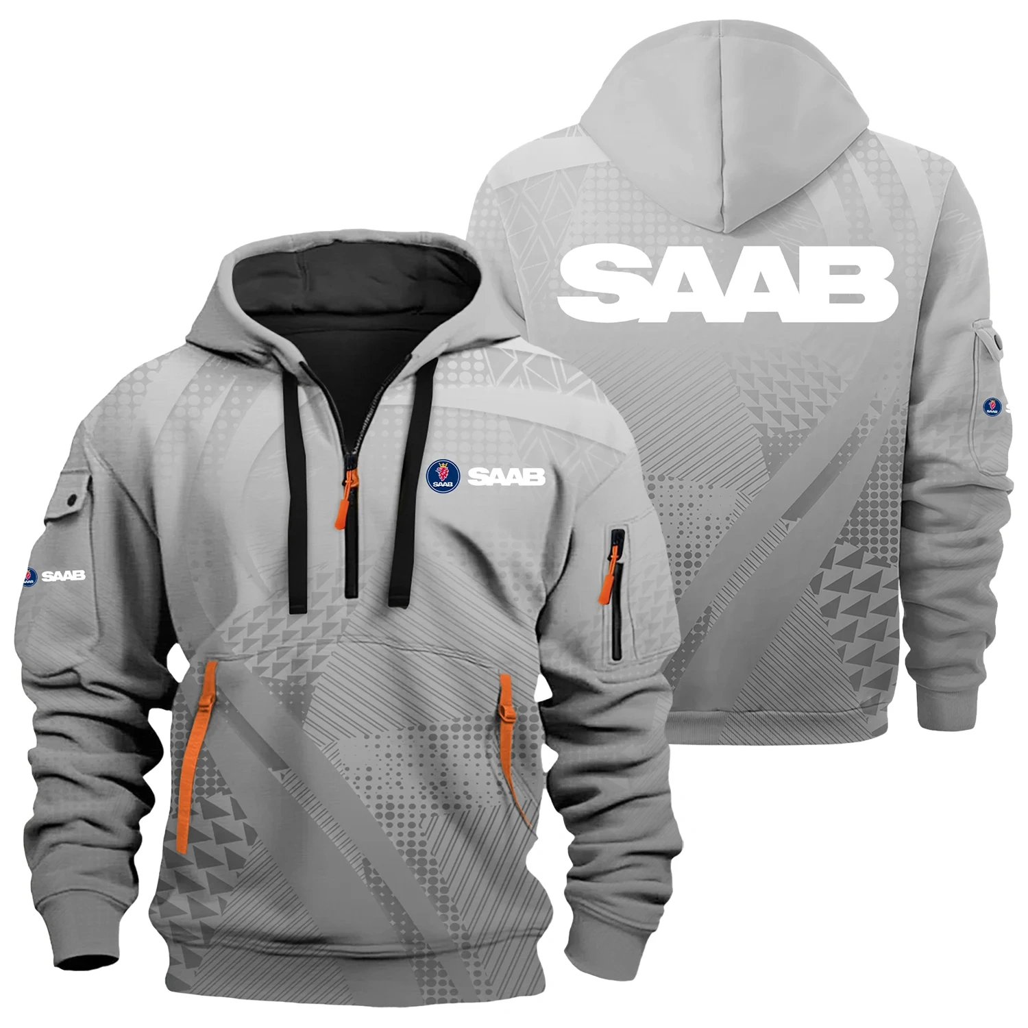 Saab Exclusive Logo Half Zipper Hoodie OUFAHHZ3D081907SBZ – Saab Hoodie