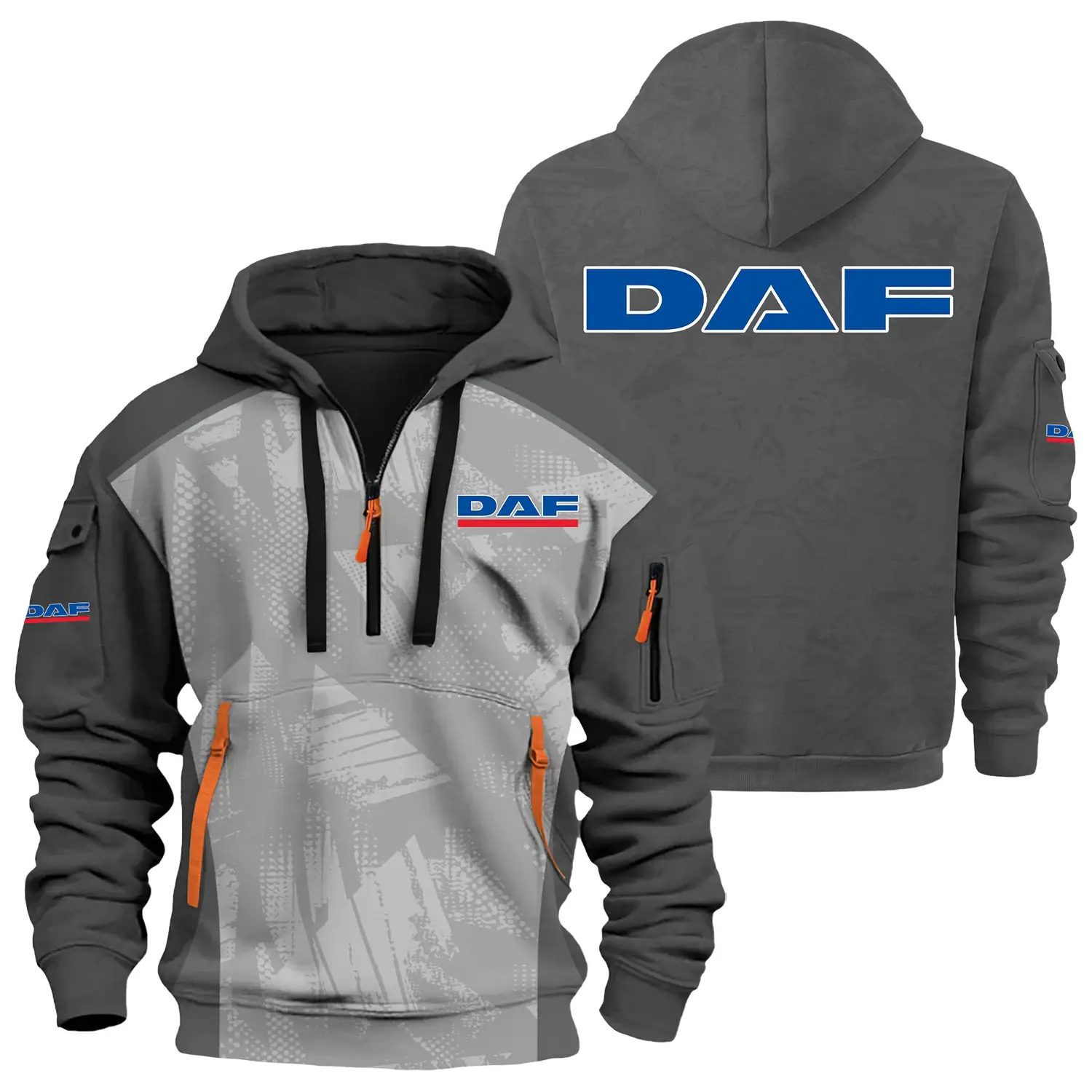 DAF Trucks Exclusive Logo Half Zipper Hoodie OUFAHHZ3D081910DAZ – DAF Trucks Hoodie