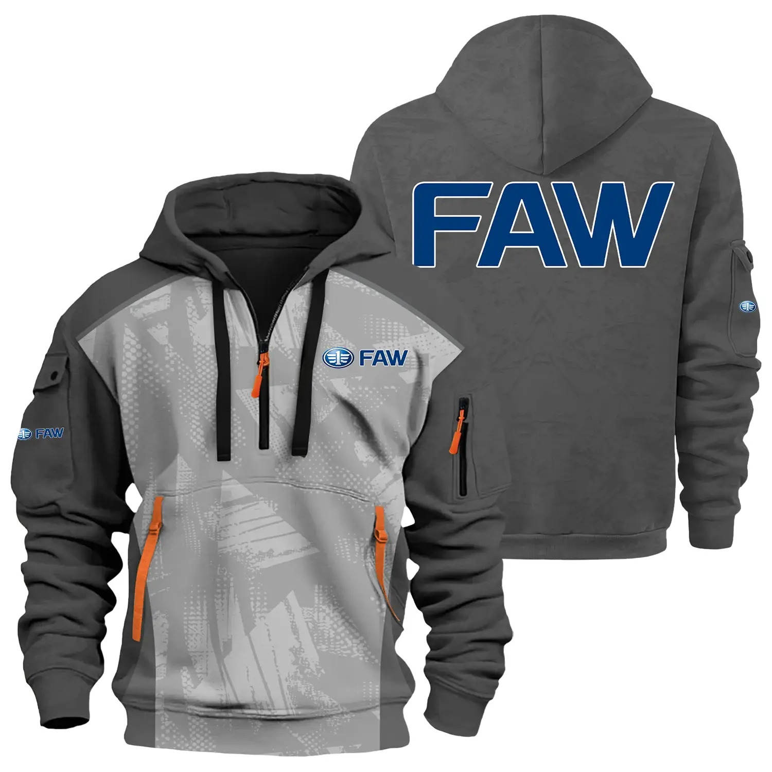 FAW Exclusive Logo Half Zipper Hoodie OUFAHHZ3D081910FAZ – FAW Hoodie