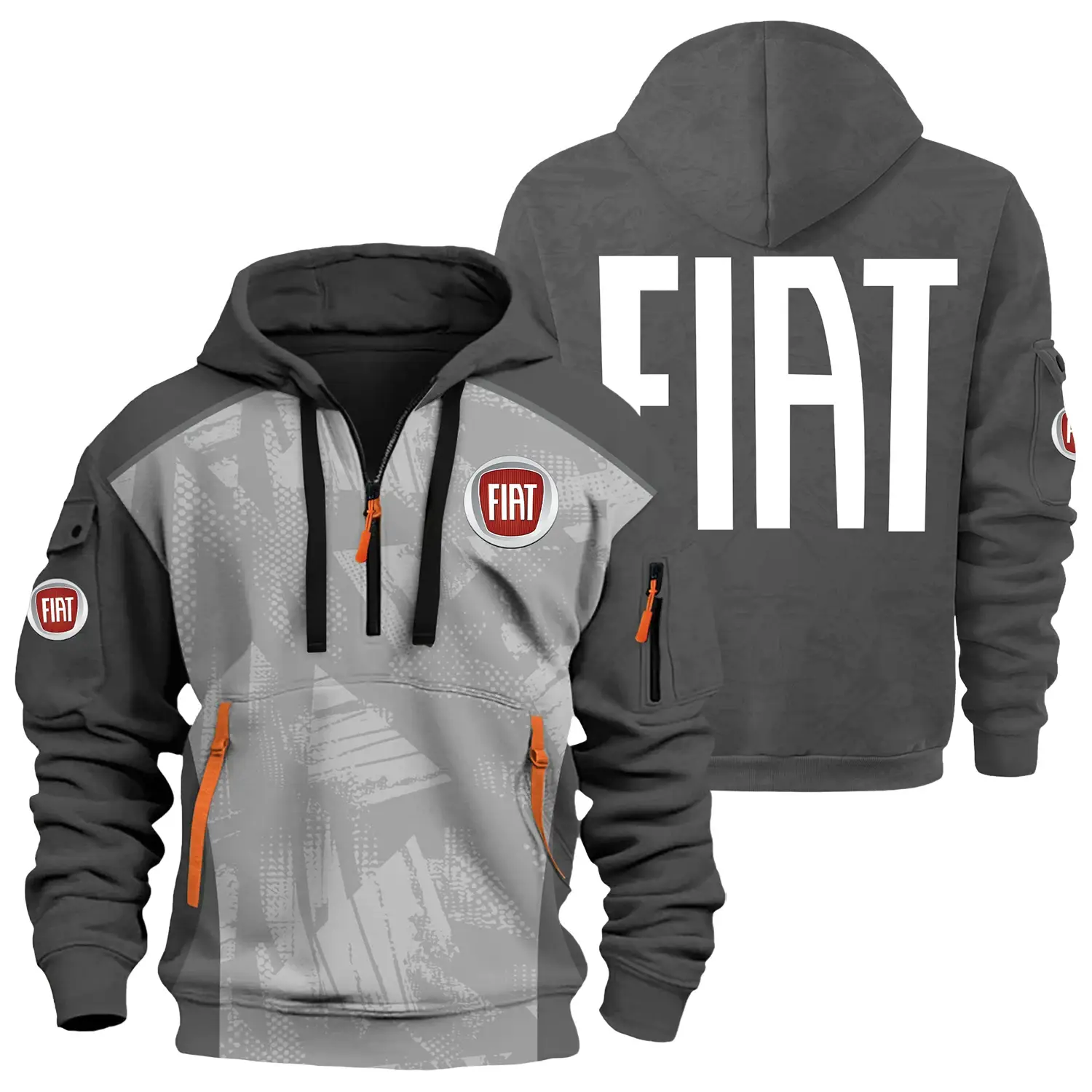 Fiat Exclusive Logo Half Zipper Hoodie OUFAHHZ3D081910FTZ – Fiat Hoodie