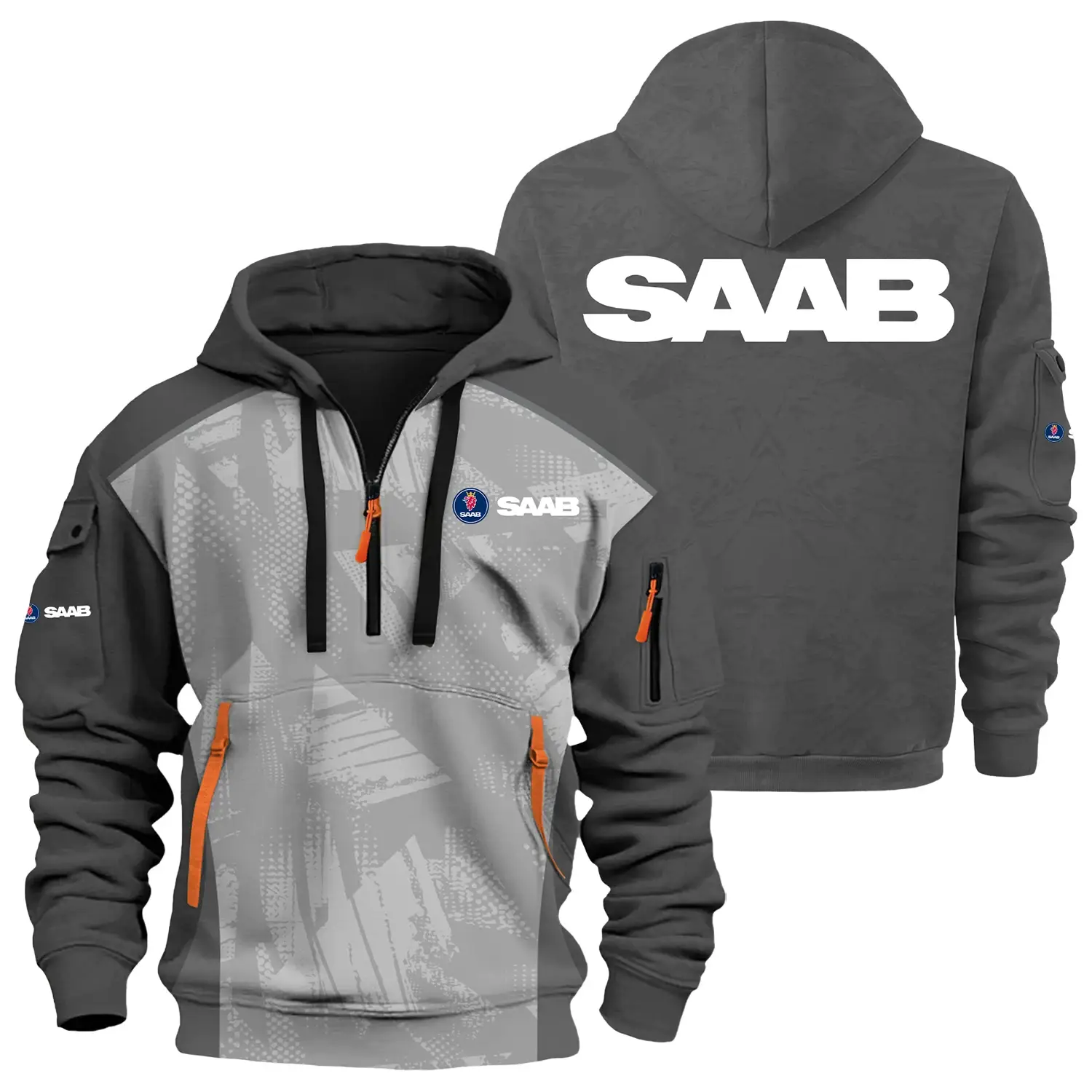 Saab Exclusive Logo Half Zipper Hoodie OUFAHHZ3D081910SBZ – Saab Hoodie Saab Exclusive Logo Half Zipper Hoodie OUFAHHZ3D081910SBZ – Saab Hoodie