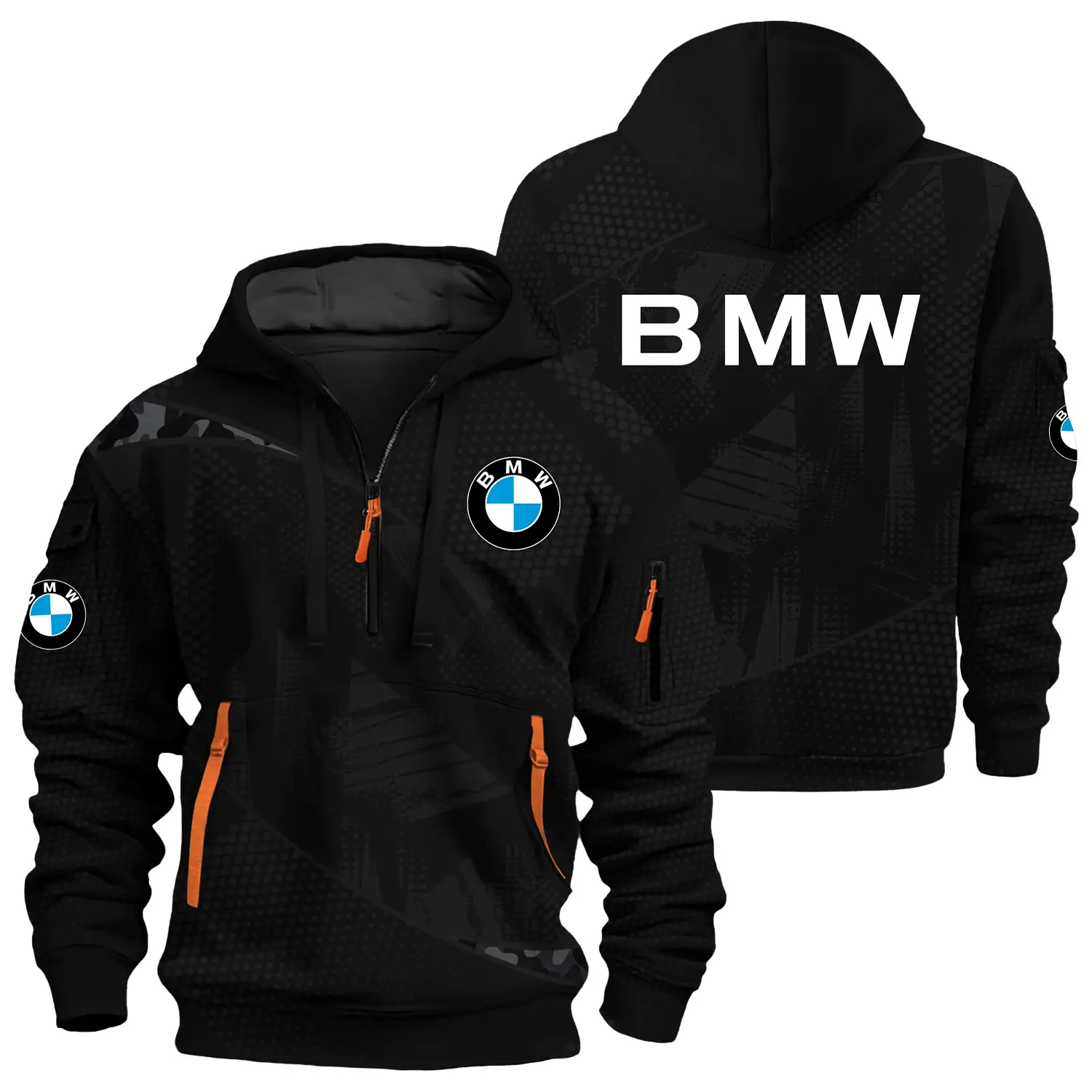 BMW Exclusive Logo Half Zipper Hoodie OUFAHHZ3D081912BMWZ  – BMW Hoodie