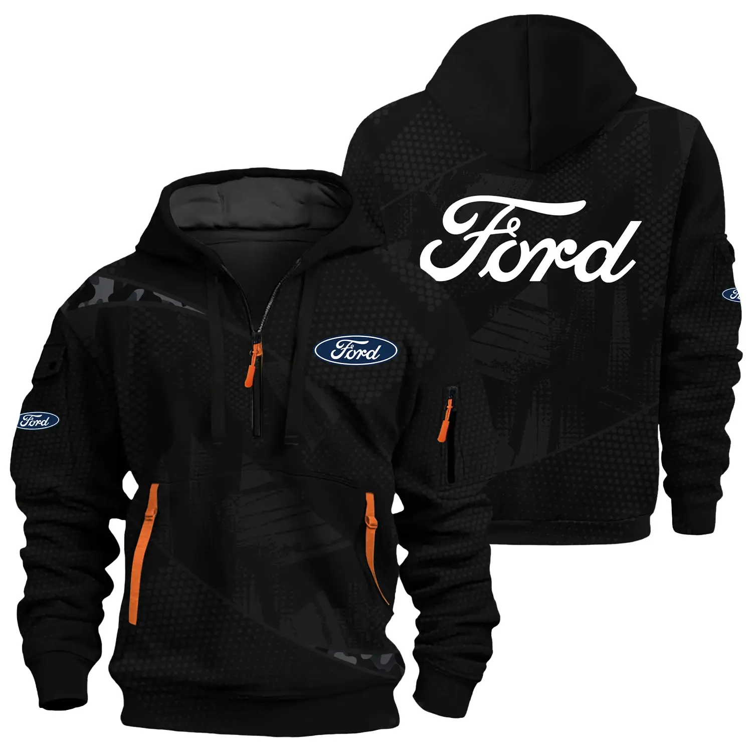 Ford Exclusive Logo Half Zipper Hoodie OUFAHHZ3D081912F1Z – Ford Hoodie