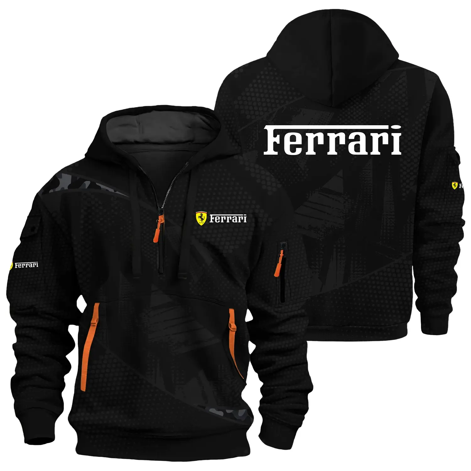 Ferrari Exclusive Logo Half Zipper Hoodie OUFAHHZ3D081912FIZ – Ferrari Hoodie