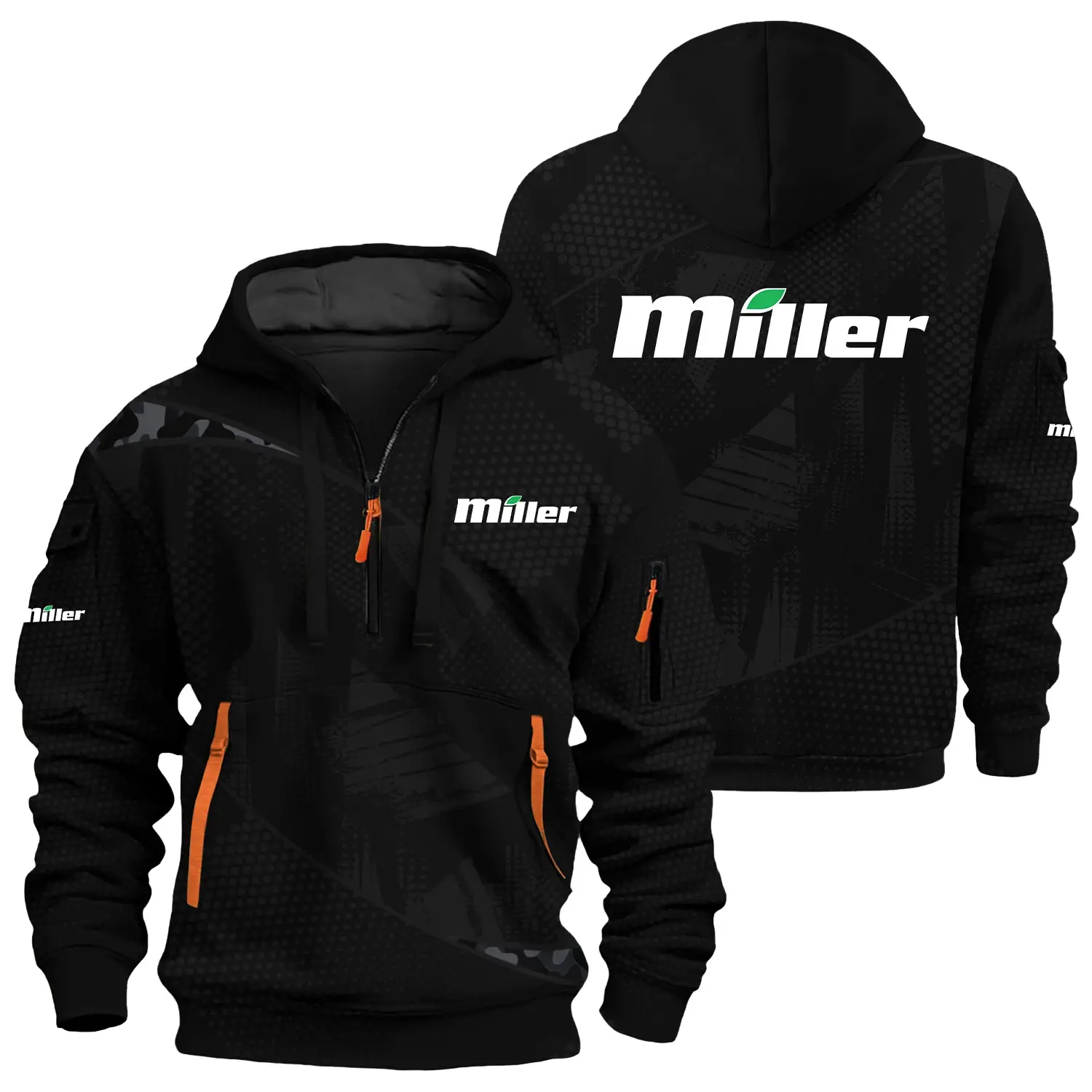 Miller Exclusive Logo Half Zipper Hoodie OUFAHHZ3D081912MLZ – Miller Hoodie