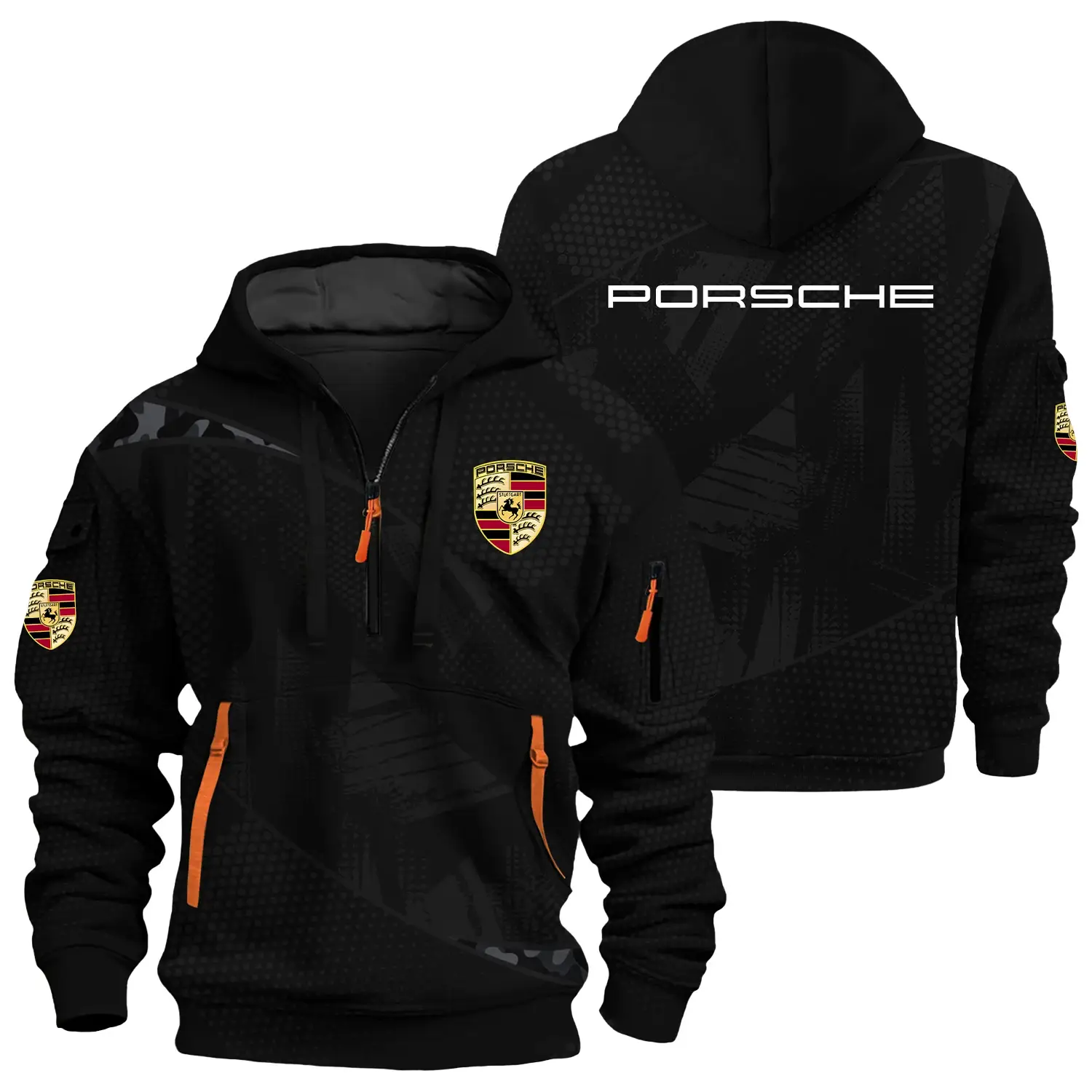 Porsche Exclusive Logo Half Zipper Hoodie OUFAHHZ3D081912POSZ – Porsche Hoodie