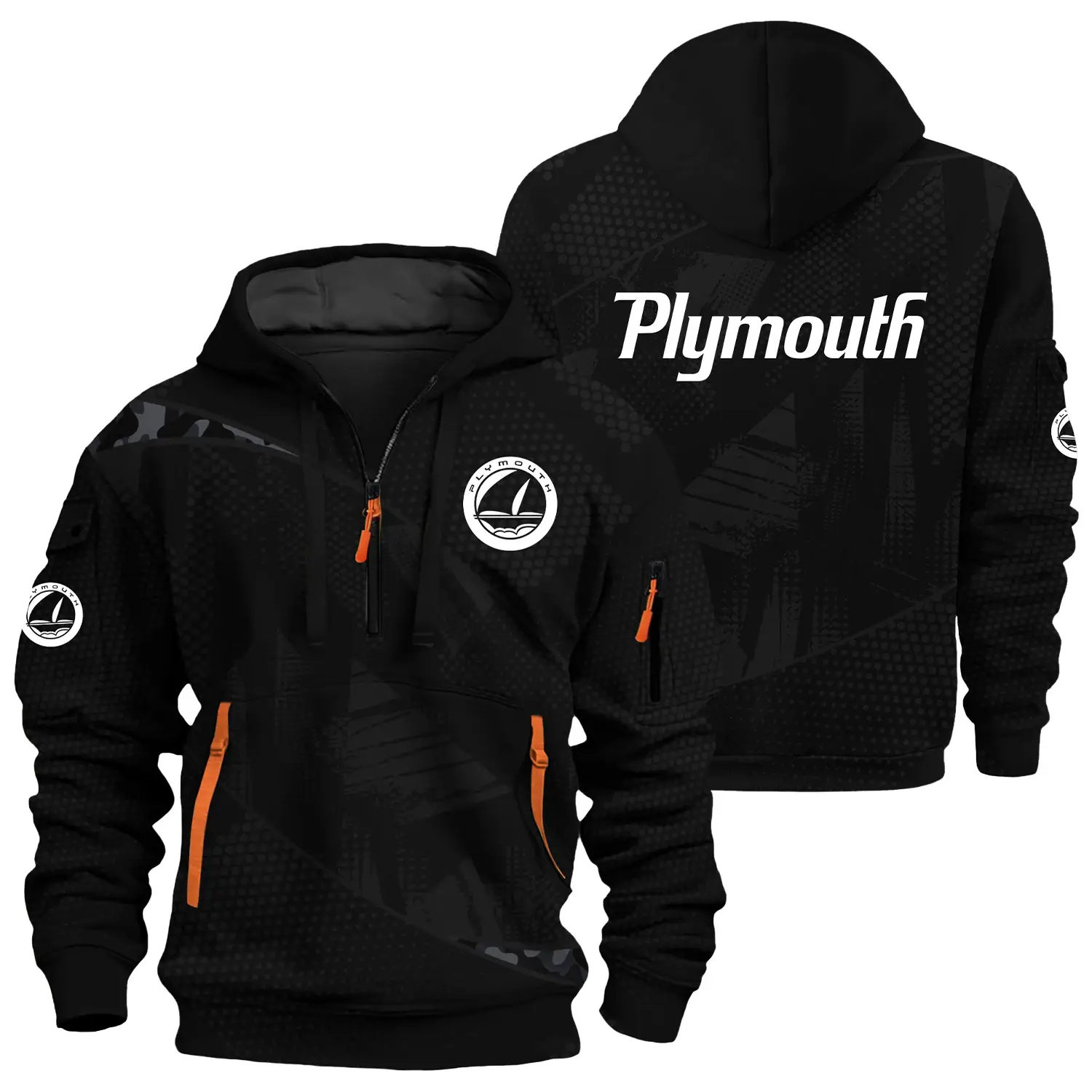 Plymouth Exclusive Logo Half Zipper Hoodie OUFAHHZ3D081912PYZ – Plymouth Hoodie