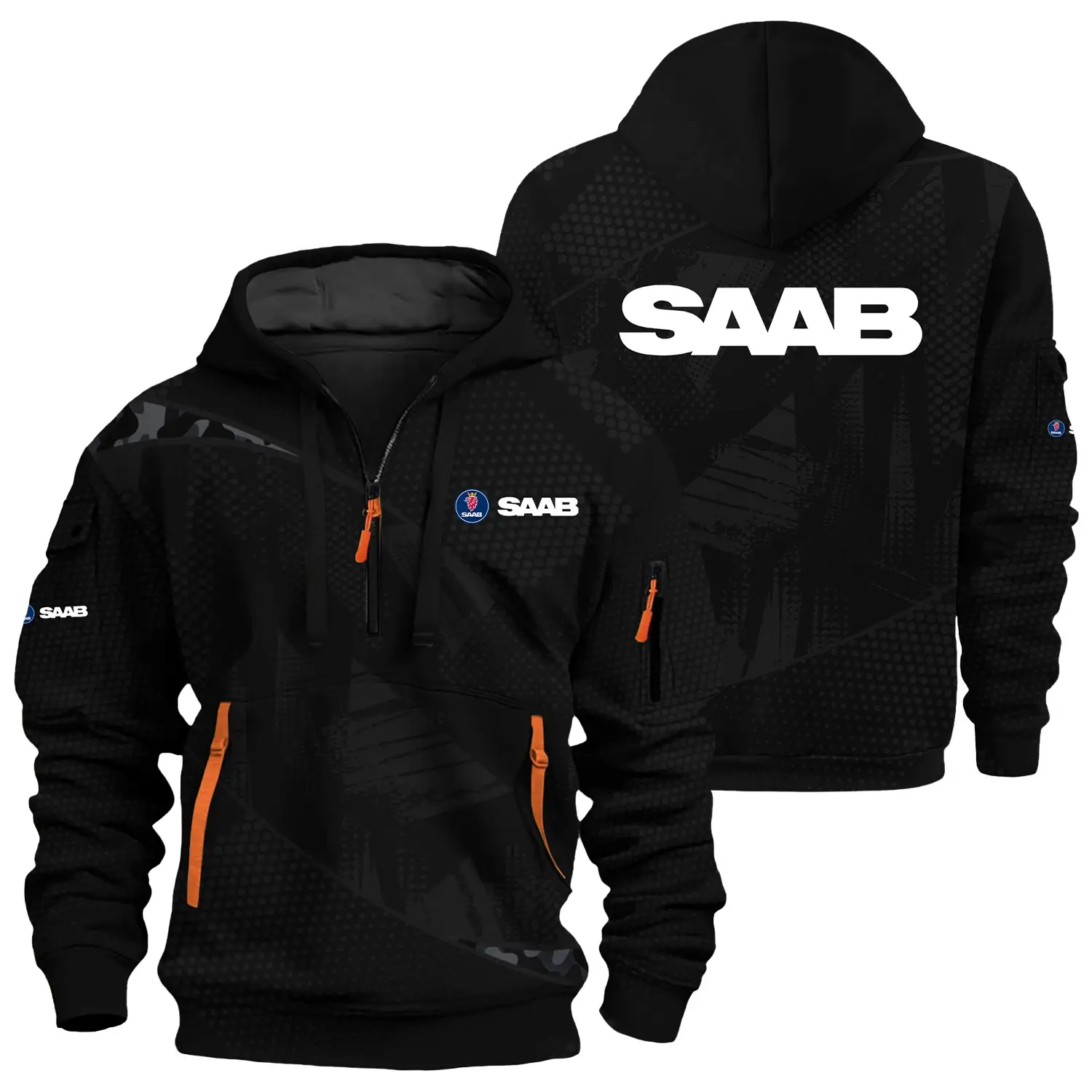 Saab Exclusive Logo Half Zipper Hoodie OUFAHHZ3D081912SBZ – Saab Hoodie