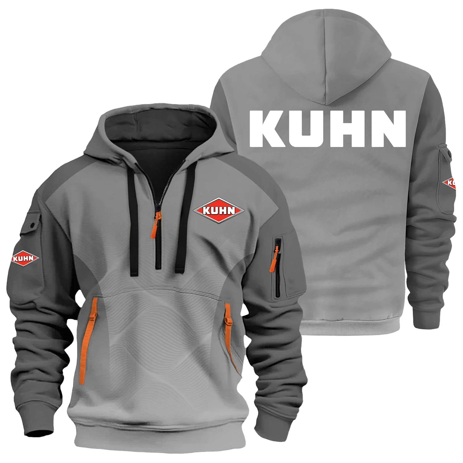 Kuhn Exclusive Logo Half Zipper Hoodie OUFAHHZ3D081905KNZ – Kuhn Hoodie