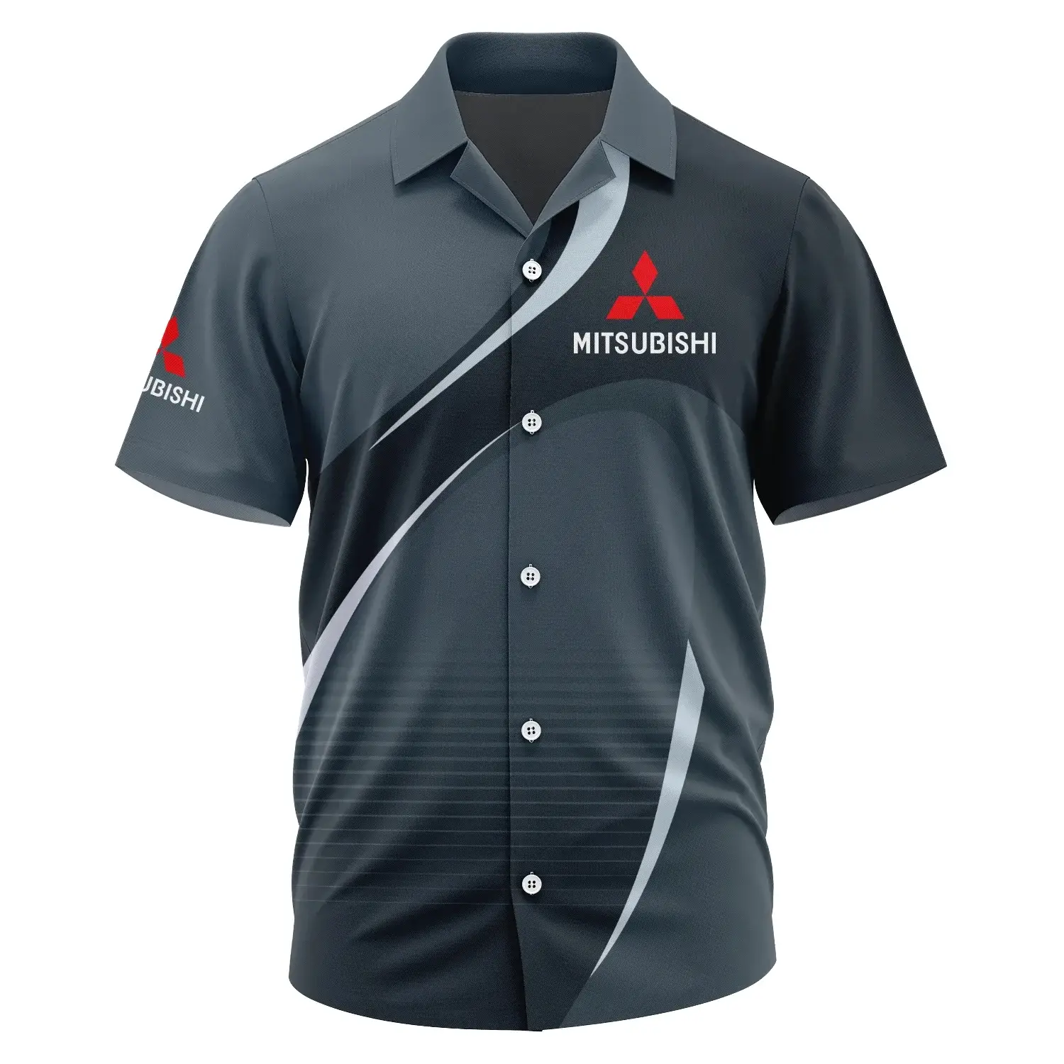 Mitsubishi Exclusive Logo Short Sleeve Camp Collar Shirt OUFAHWS3D081901MSBZ – Mitsubishi Shirt