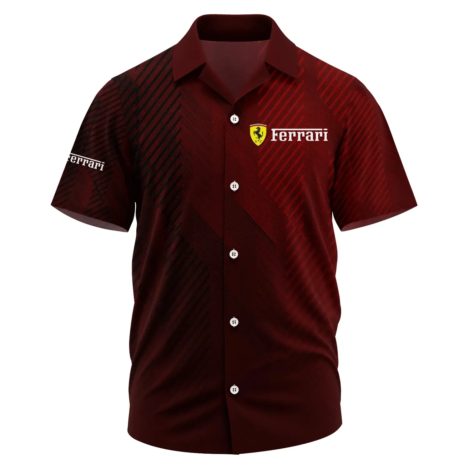 Ferrari Exclusive Logo Short Sleeve Camp Collar Shirt OUFAHWS3D081906FIZ – Ferrari Shirt