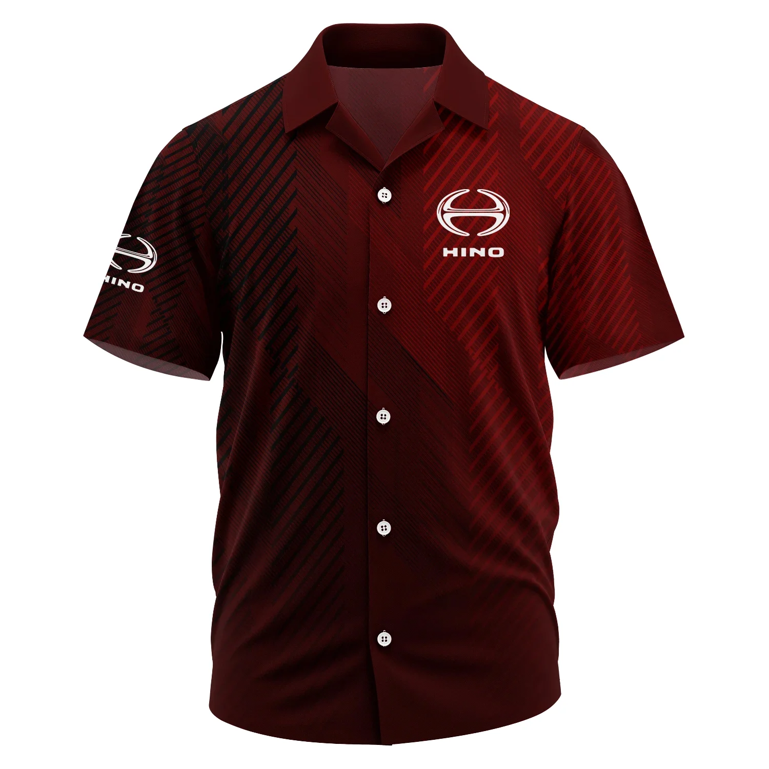 Hino Trucks Exclusive Logo Short Sleeve Camp Collar Shirt OUFAHWS3D081906HNZ – Hino Trucks Shirt