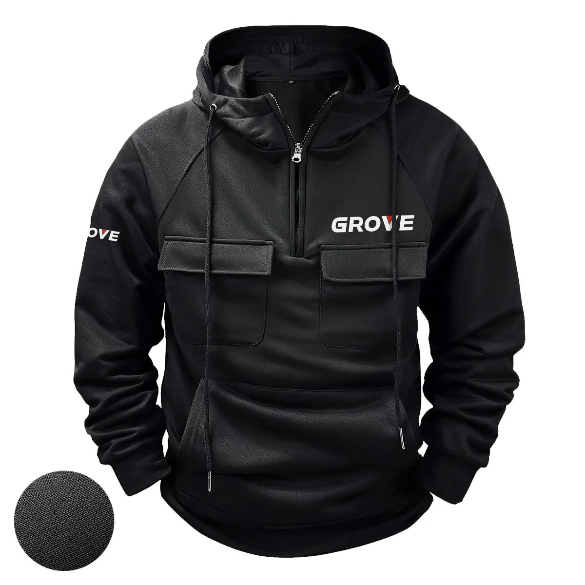 Grove Exclusive Logo Tactical Quarter Zip Hoodie OUFATQZ0819GVZ – Grove Hoodie