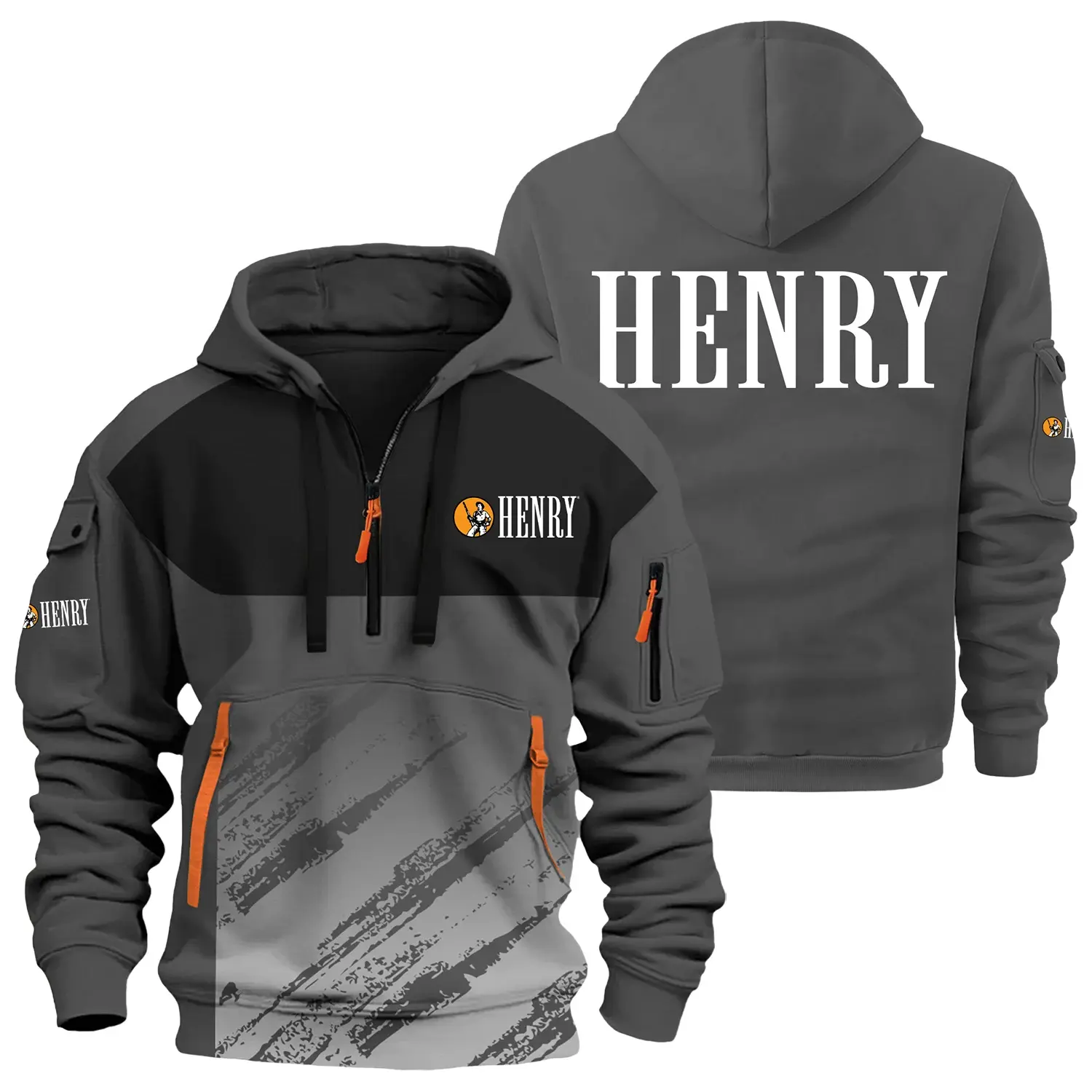 Henry Repeating Arms Exclusive Logo Half Zipper Hoodie OUHU3DHHZ04HAZ – Henry Repeating Arms Hoodie