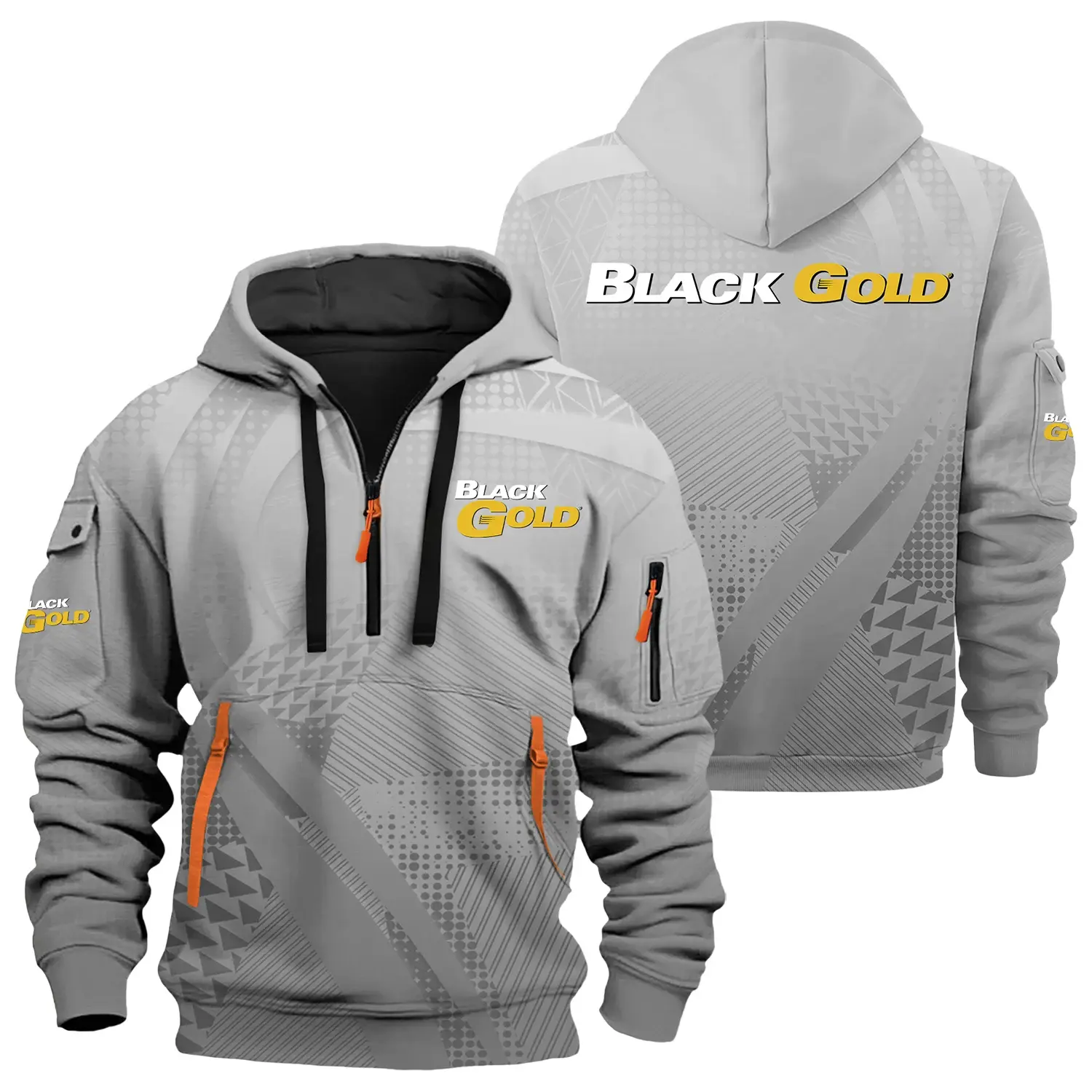 Black Gold Sights Exclusive Logo Half Zipper Hoodie OUHU3DHHZ07BDZ – Black Gold Sights Hoodie