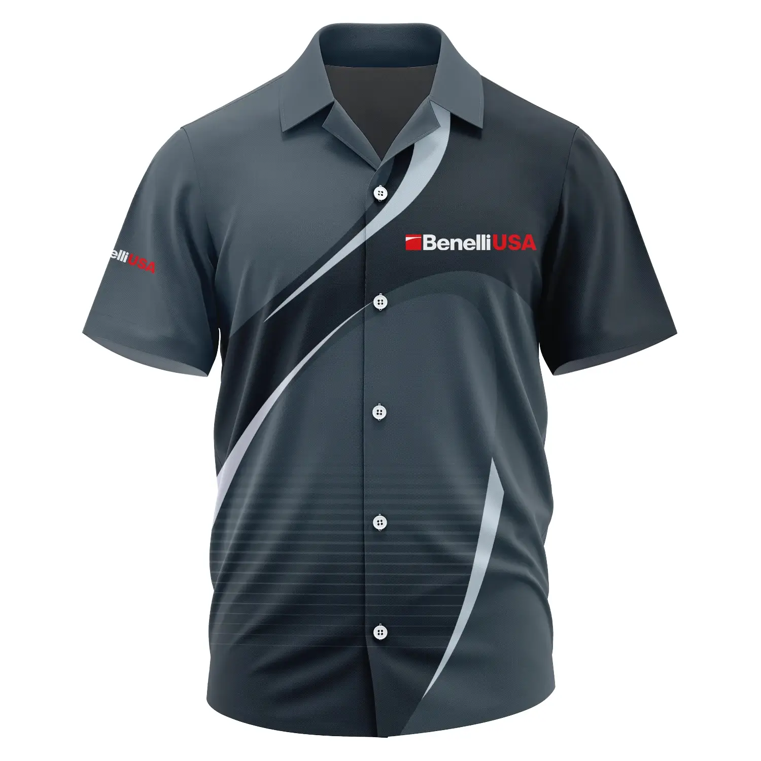 Benelli USA Exclusive Logo Short Sleeve Camp Collar Shirt OUHUHWS081501BUZ – Benelli USA Shirt