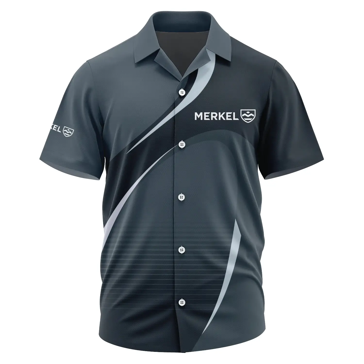 Merkel Exclusive Logo Short Sleeve Camp Collar Shirt OUHUHWS081501MKZ – Merkel Shirt