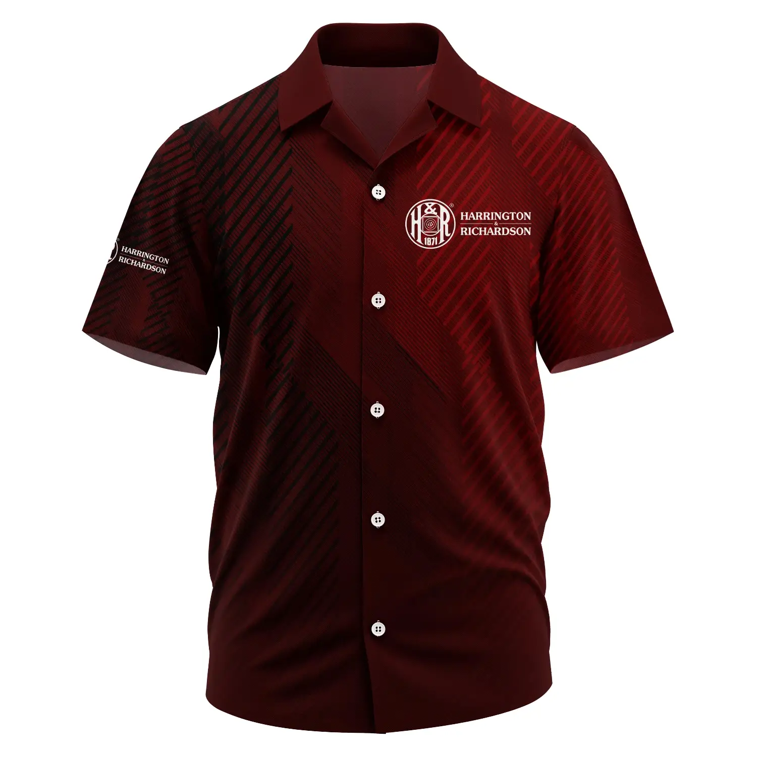 Harrington & Richardson Exclusive Logo Short Sleeve Camp Collar Shirt OUHUHWS081506HRZ – Harrington & Richardson Shirt