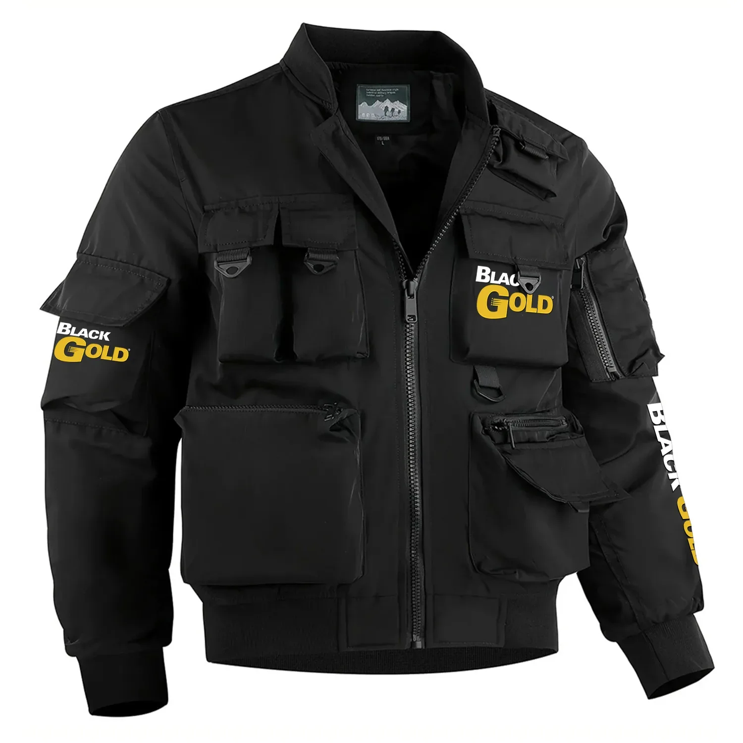 Black Gold Sights Exclusive Logo Multi Pocket Bomber Jacket Waterproof Windproof OUHUMPBJ0815BDZ – Black Gold Sights Gift