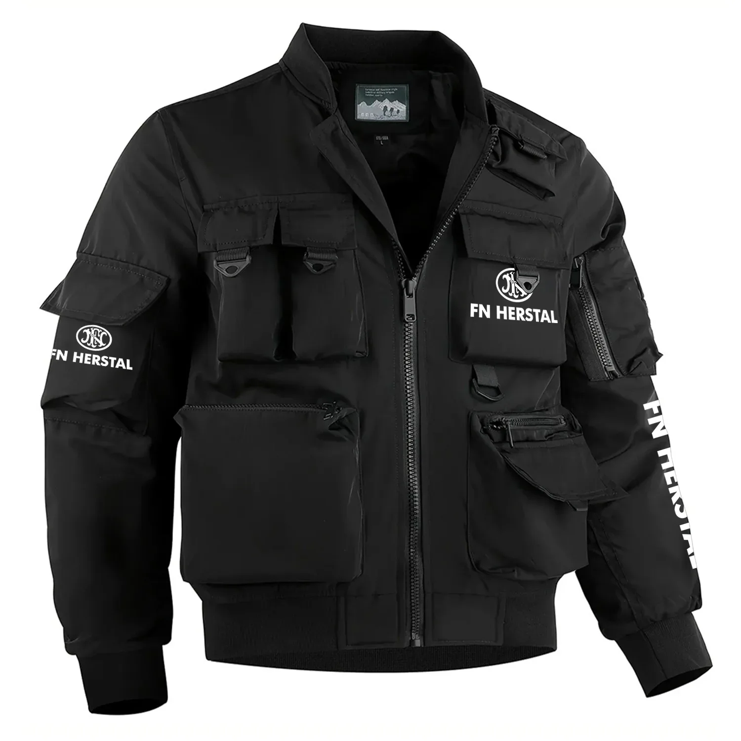 FN Herstal Exclusive Logo Multi Pocket Bomber Jacket Waterproof Windproof OUHUMPBJ0815FNZ – FN Herstal Gift
