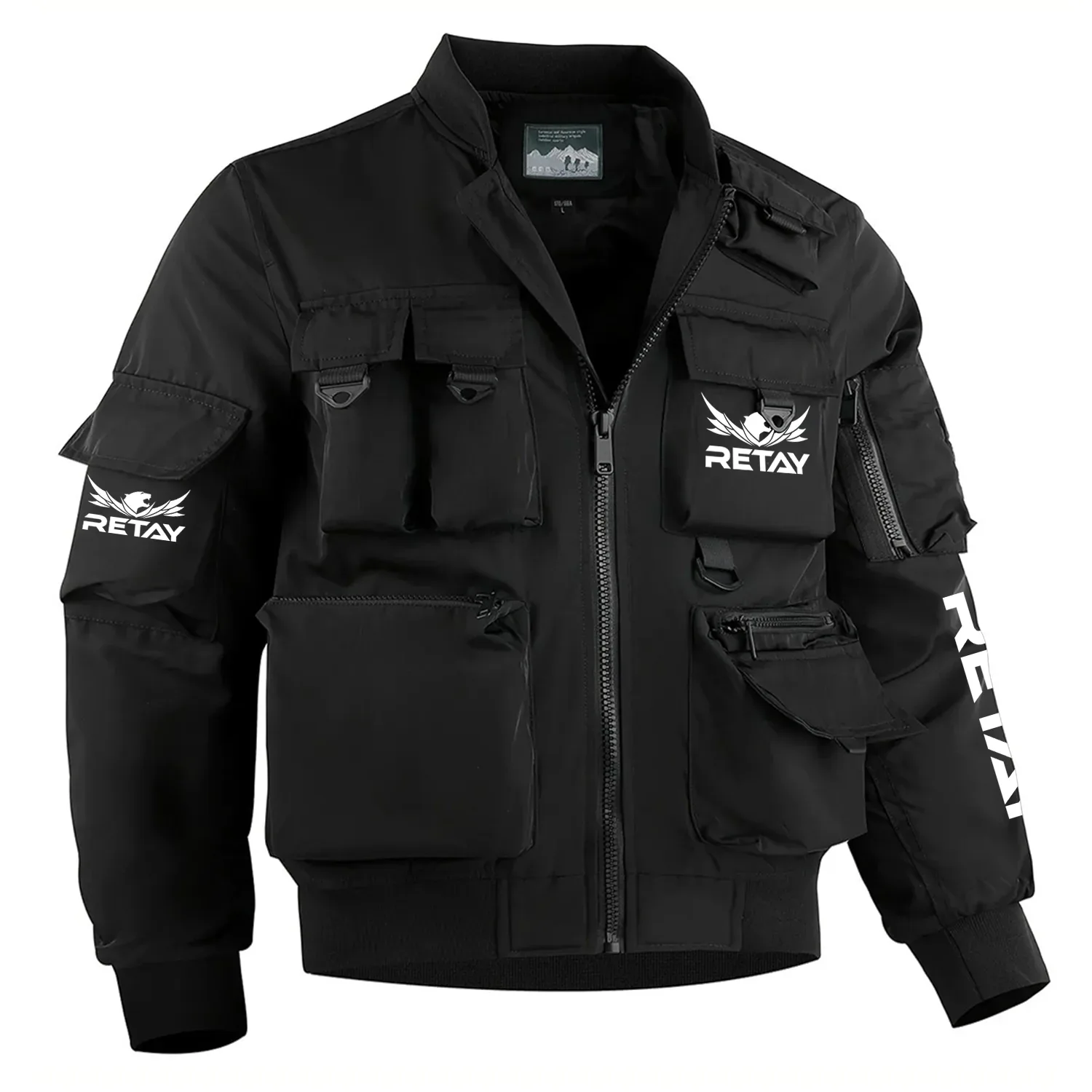 Retay Exclusive Logo Multi Pocket Bomber Jacket Waterproof Windproof OUHUMPBJ0815REZ – Retay Gift