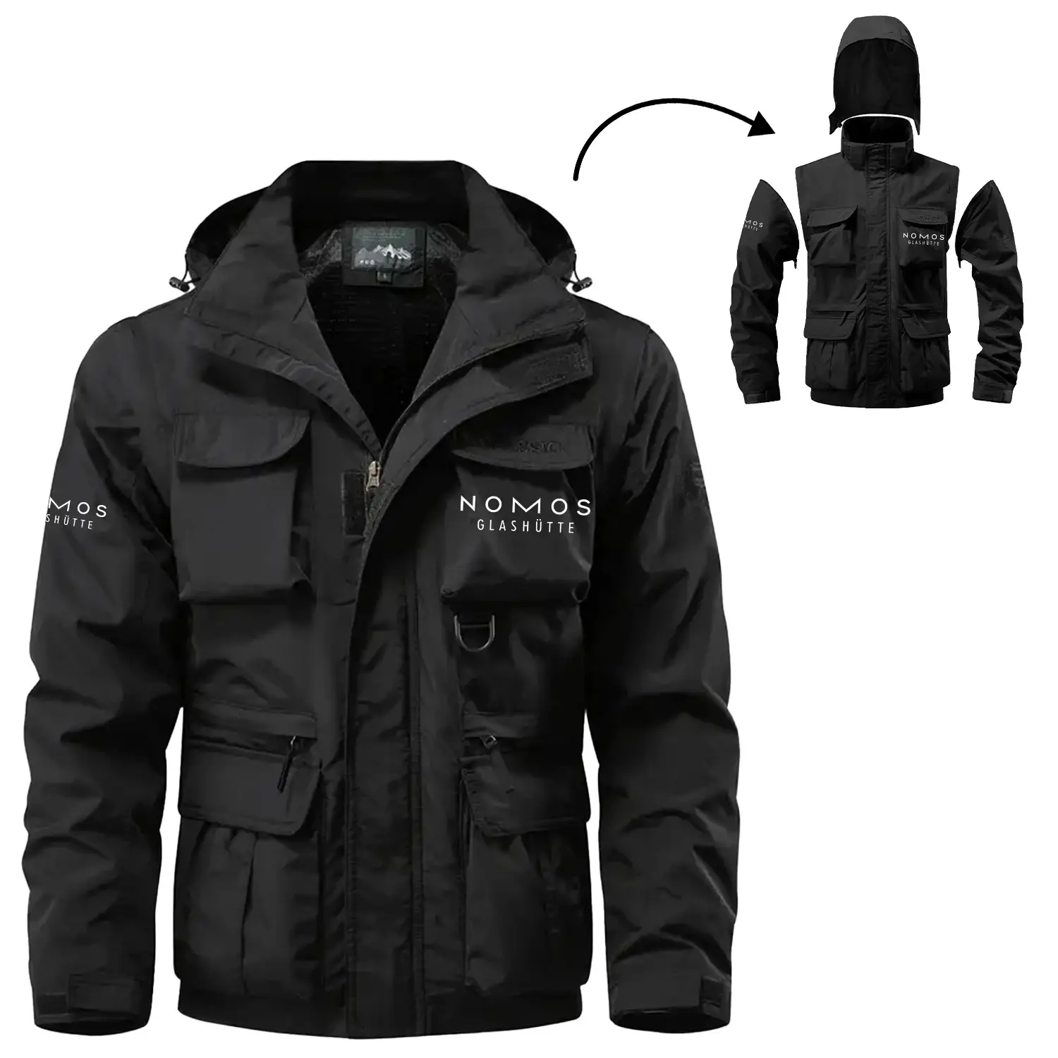 Nomos Exclusive Logo Waterproof Multi Pocket Jacket Detachable Hood and Sleeves OUWCMPJ0805NMZ – Nomos Jacket