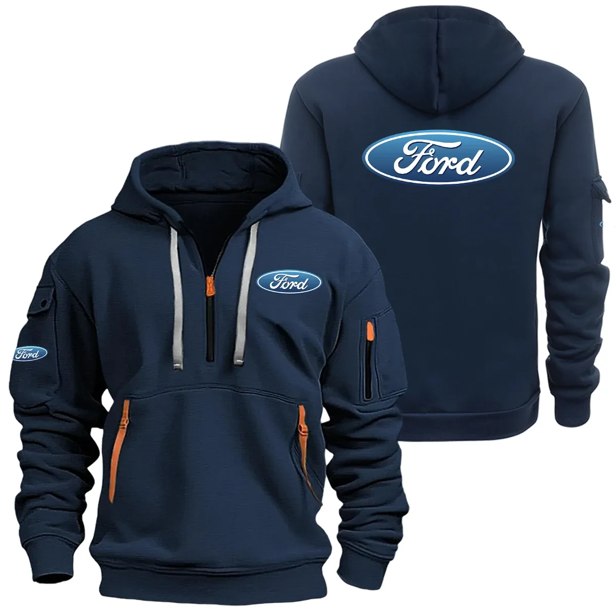 Ford Exclusive Logo Half Zipper Hoodie SNOVHHZ25F1ZZ – Ford Hoodie