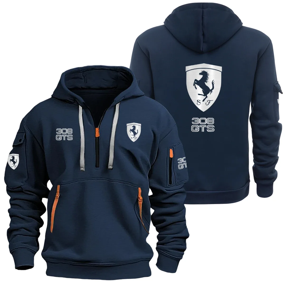 Ferrari 308 GTS Half Zipper Hoodie SNOVHHZ25FIGTS – Ferrari 308 GTS Hoodie