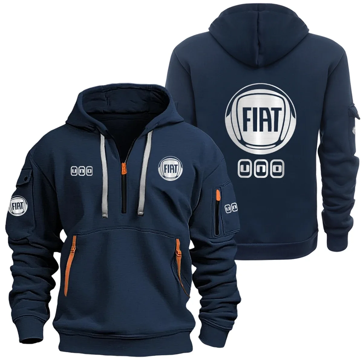 Fiat Uno Half Zipper Hoodie SNOVHHZ25FTUNO – Fiat Uno Hoodie