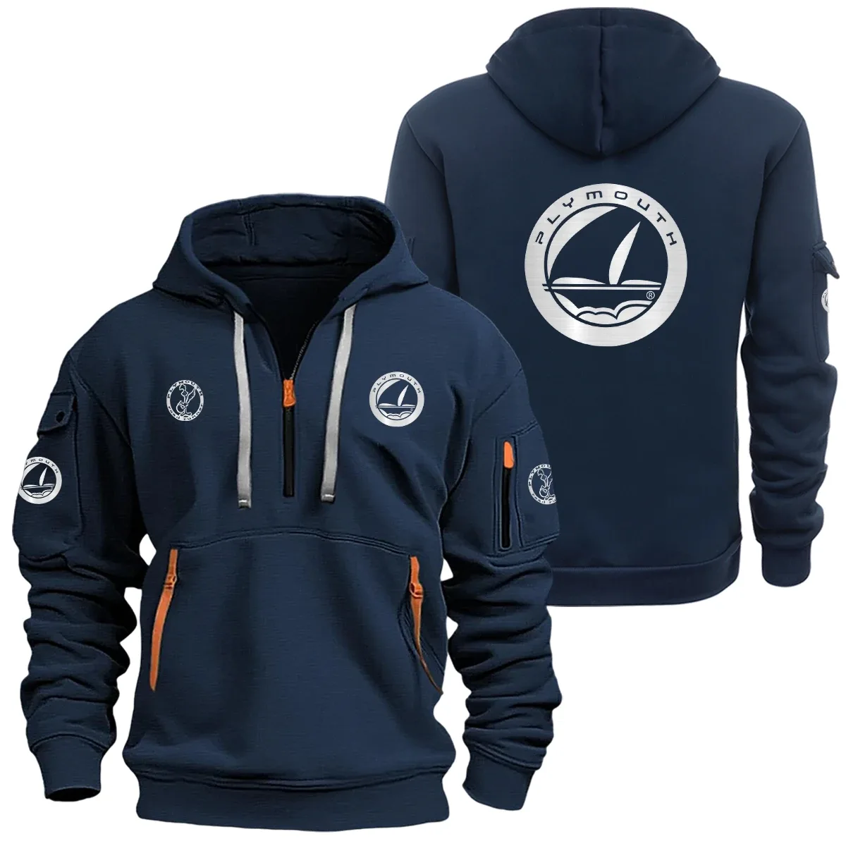 Plymouth Road Runner Half Zipper Hoodie SNOVHHZ25PYRRN – Plymouth Road Runner Hoodie