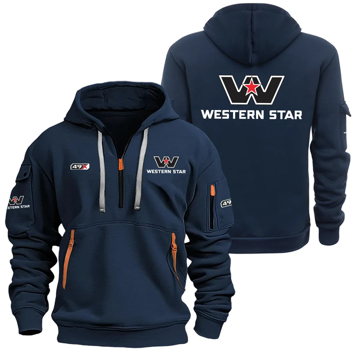 Western Star 49X Half Zipper Hoodie SNOVHHZ25WS49X – Western Star 49X Hoodie