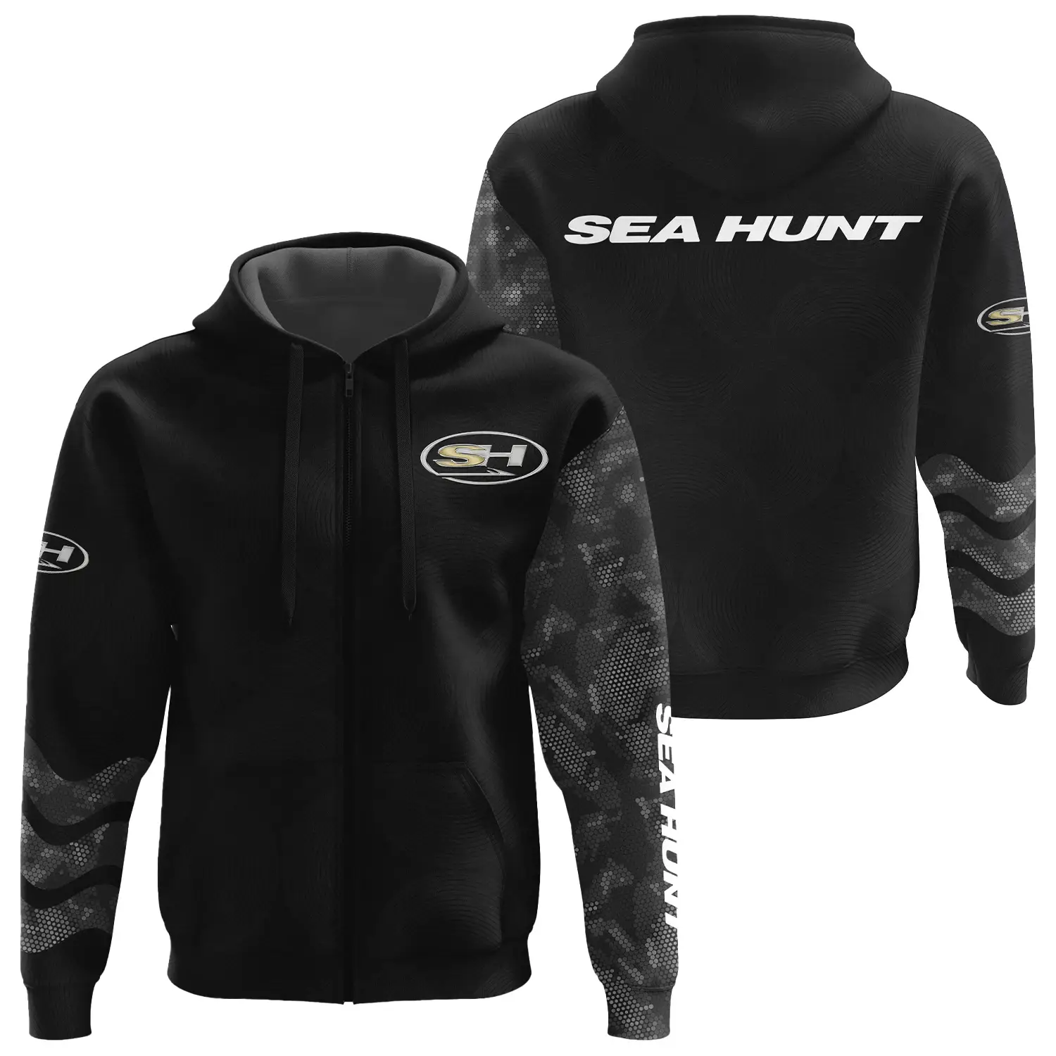 Sea Hunt Exclusive Logo Zipper Hoodie TTFSHDZ3D081911SEZ – Sea Hunt Hoodie