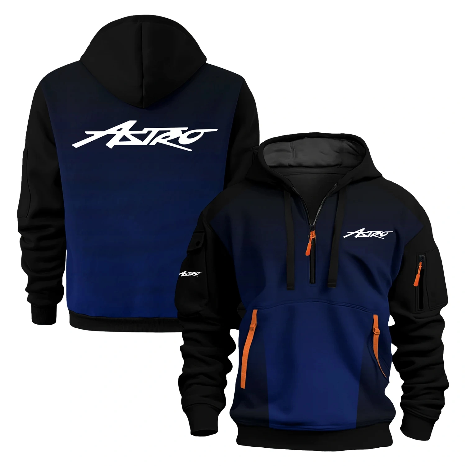 Astro Exclusive Logo Half Zipper Hoodie TTFSHHZ3D081902ASZ – Astro Hoodie
