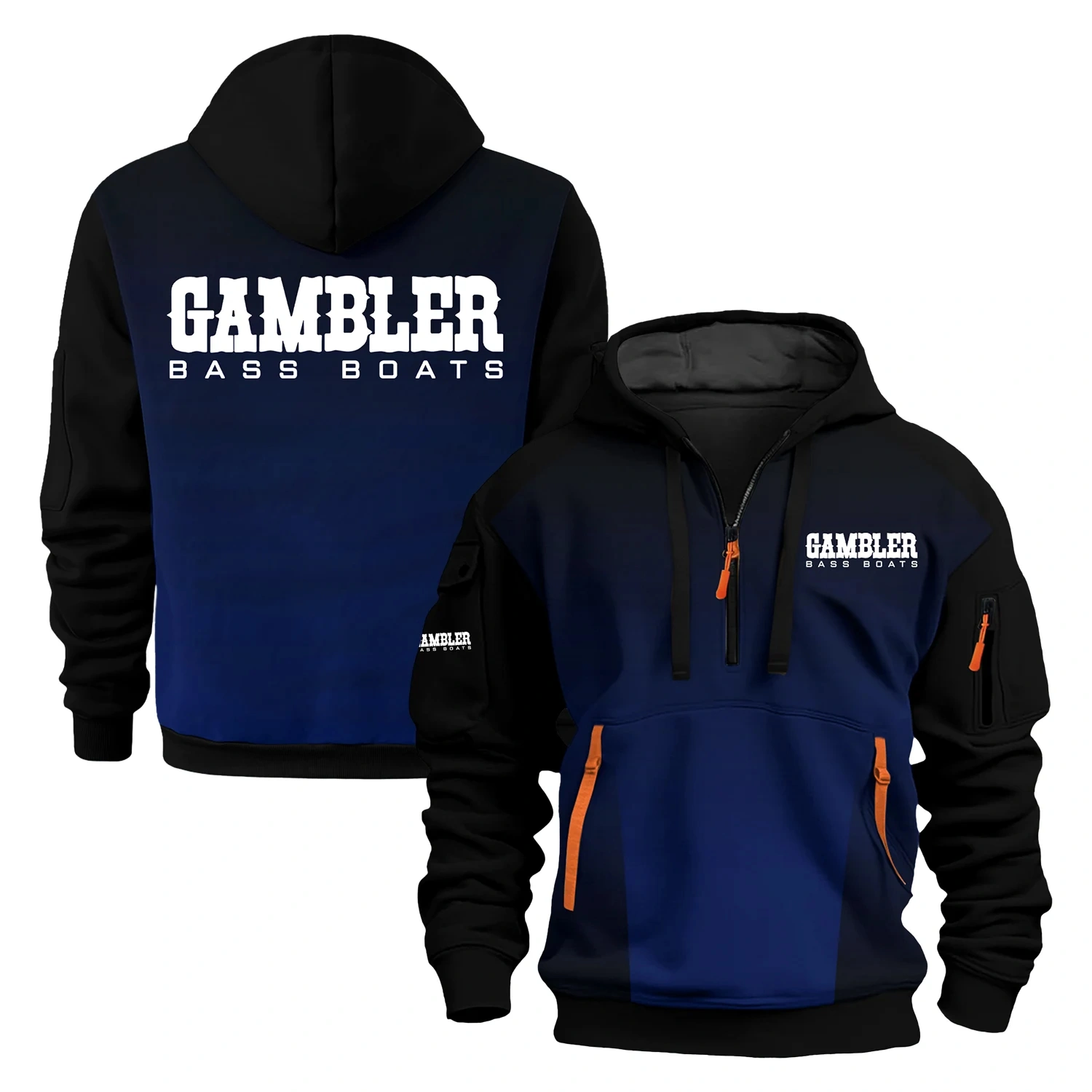 Gambler Exclusive Logo Half Zipper Hoodie TTFSHHZ3D081902GBZ – Gambler Hoodie