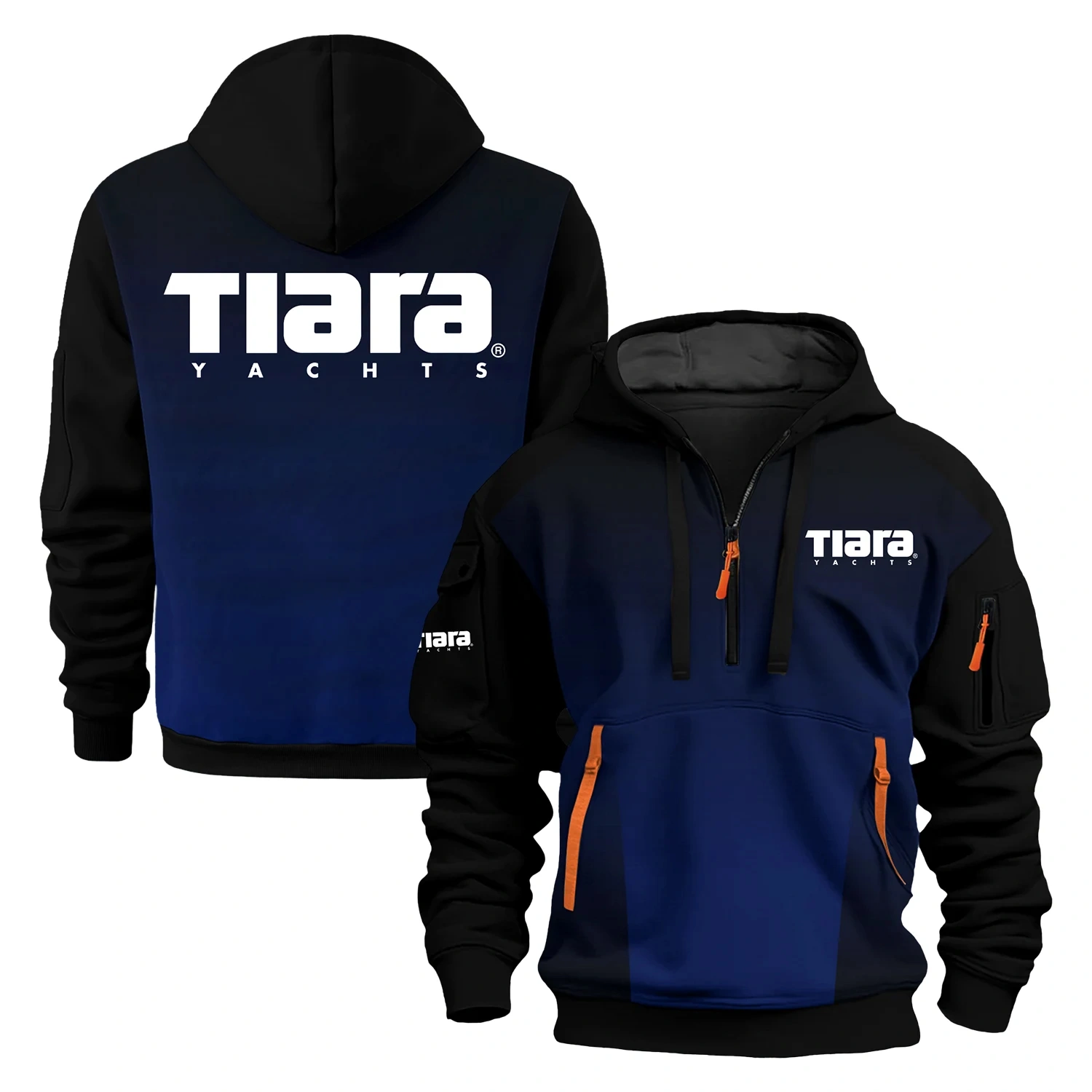 Tiara Yachts Exclusive Logo Half Zipper Hoodie TTFSHHZ3D081902TYZ – Tiara Yachts Hoodie