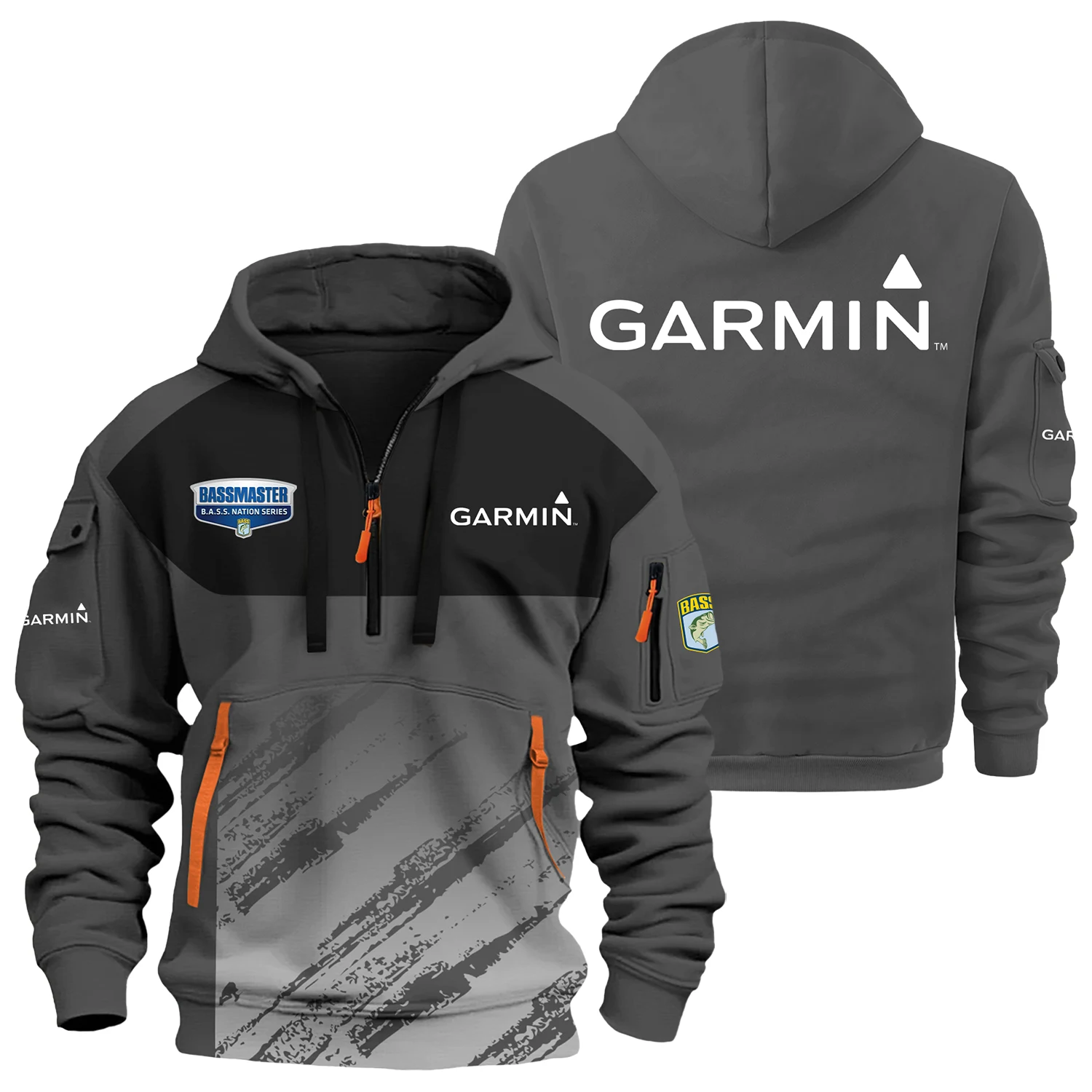 Garmin B.A.S.S. Nation Half Zipper Hoodie TTFSHHZ3D081904BNGZ – Garmin B.A.S.S. Nation Hoodie
