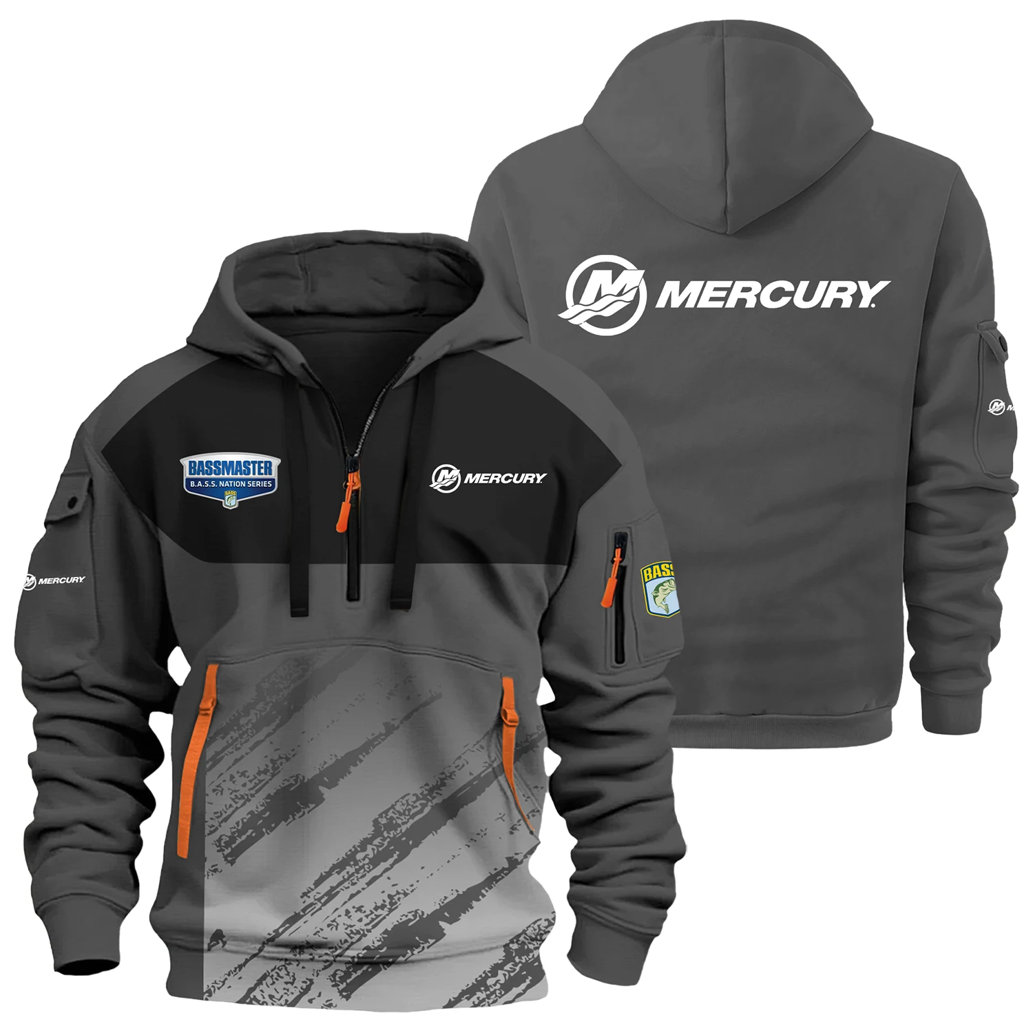 Mercury B.A.S.S. Nation Half Zipper Hoodie TTFSHHZ3D081904BNMZ – Mercury B.A.S.S. Nation Hoodie