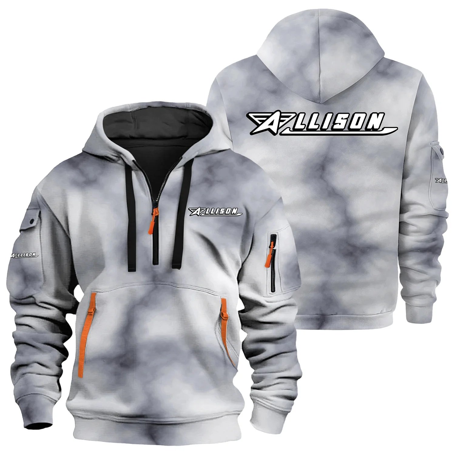 Allison Exclusive Logo Half Zipper Hoodie TTFSHHZ3D081906ALZ – Allison Hoodie