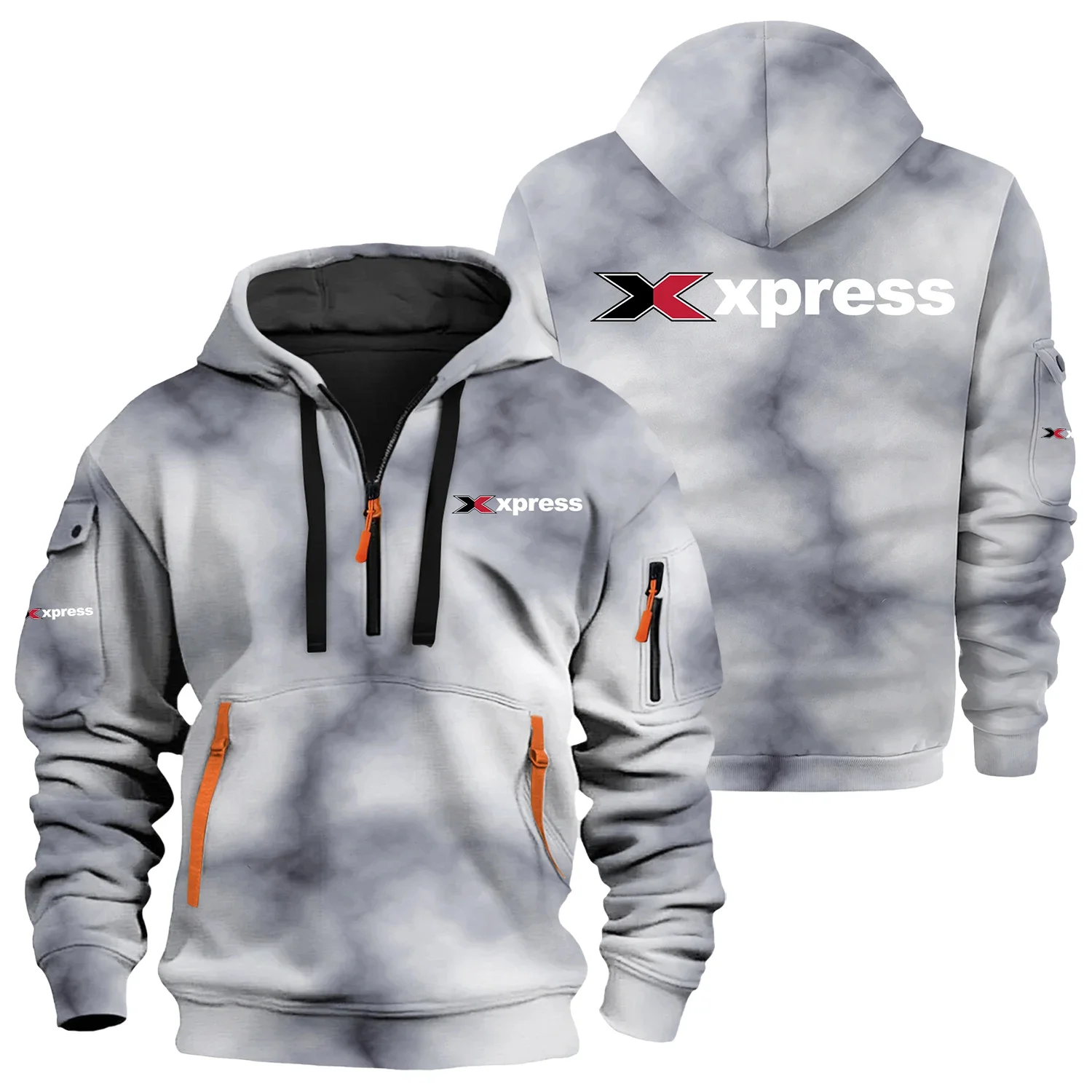 Xpress Exclusive Logo Half Zipper Hoodie TTFSHHZ3D081906XBZ – Xpress Hoodie