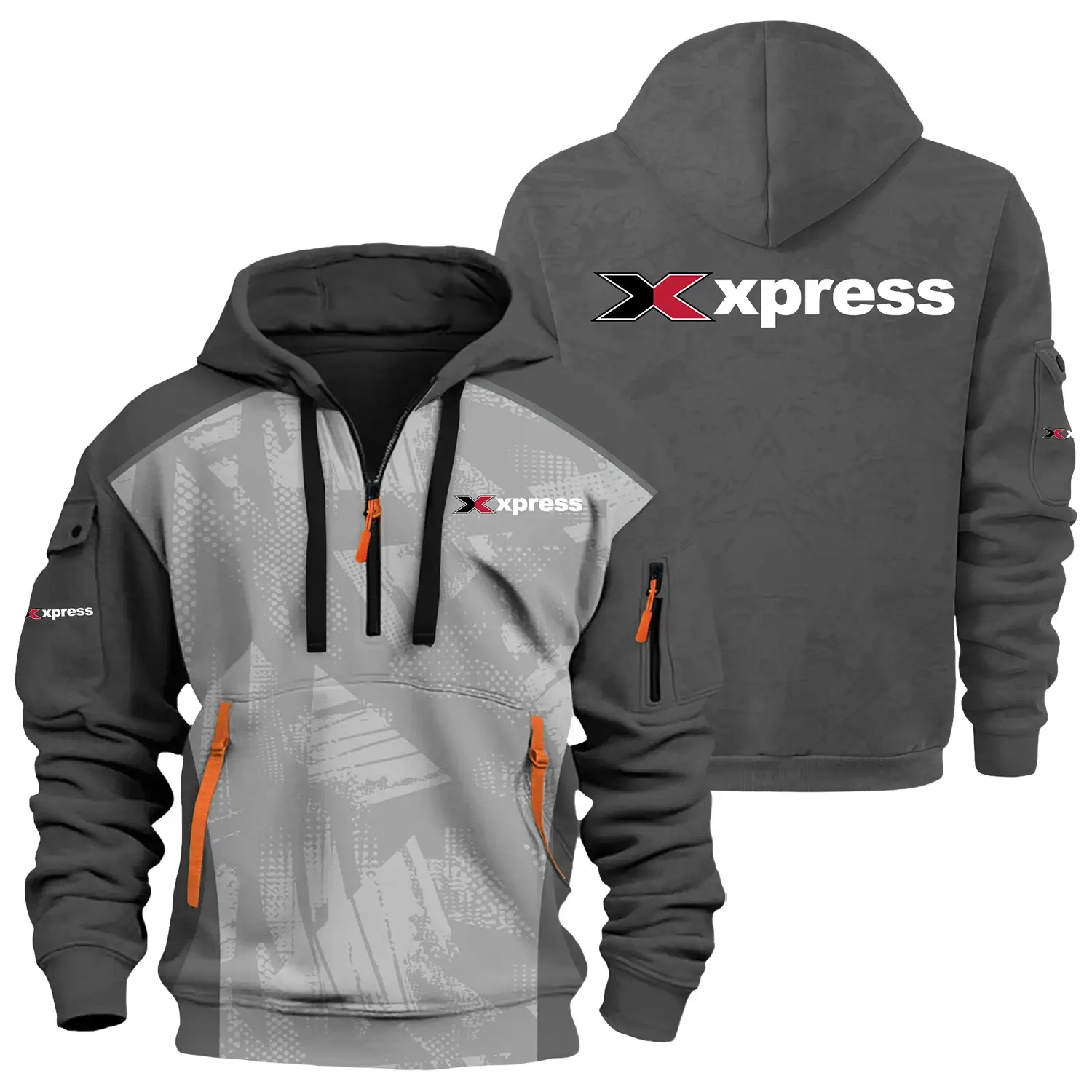 Xpress Exclusive Logo Half Zipper Hoodie TTFSHHZ3D081910XBZ – Xpress Hoodie