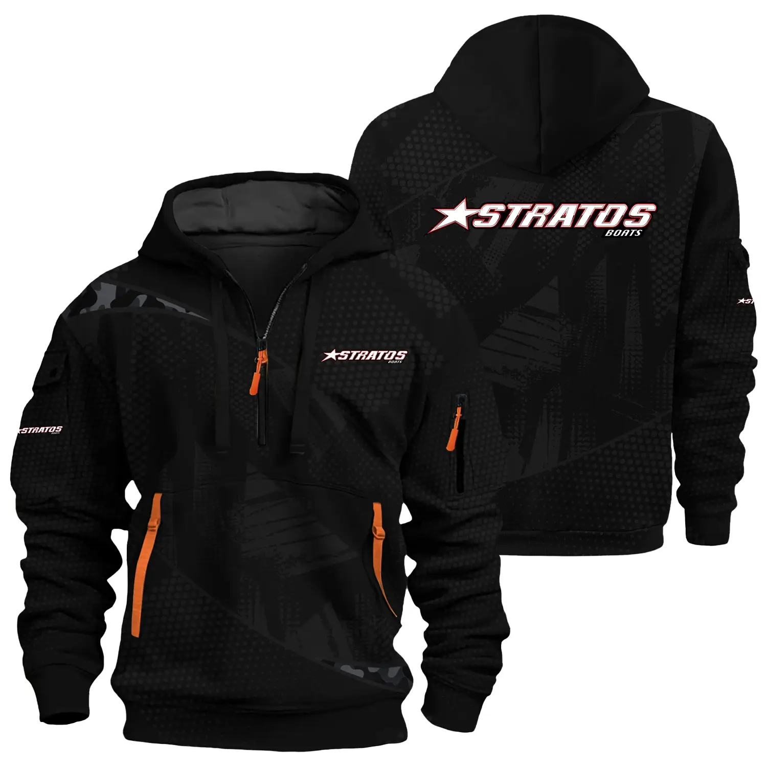 Stratos Exclusive Logo Half Zipper Hoodie TTFSHHZ3D081912SAZ – Stratos Hoodie