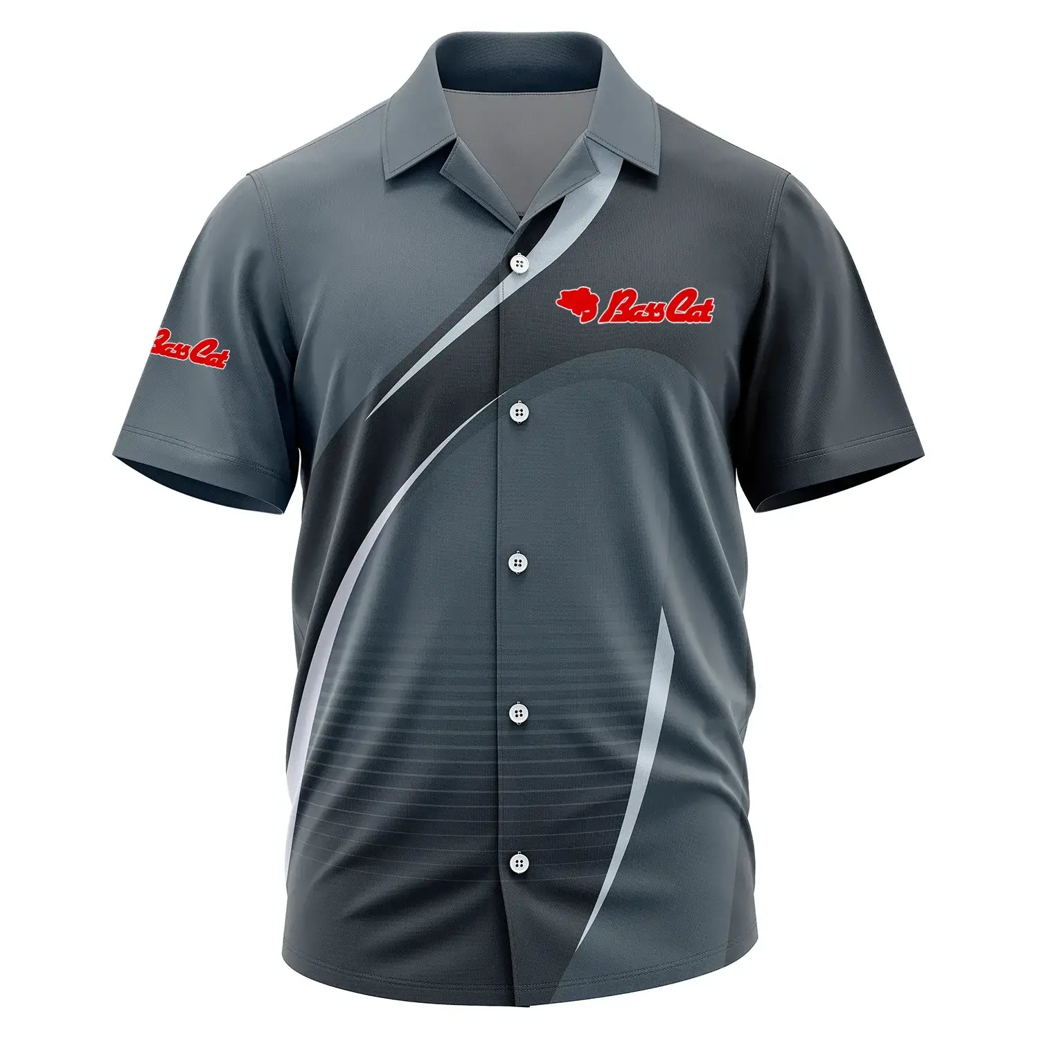 Bass Cat Exclusive Logo Short Sleeve Camp Collar Shirt TTFSHWSCS001BCZ – Bass Cat Camp Collar Shirt